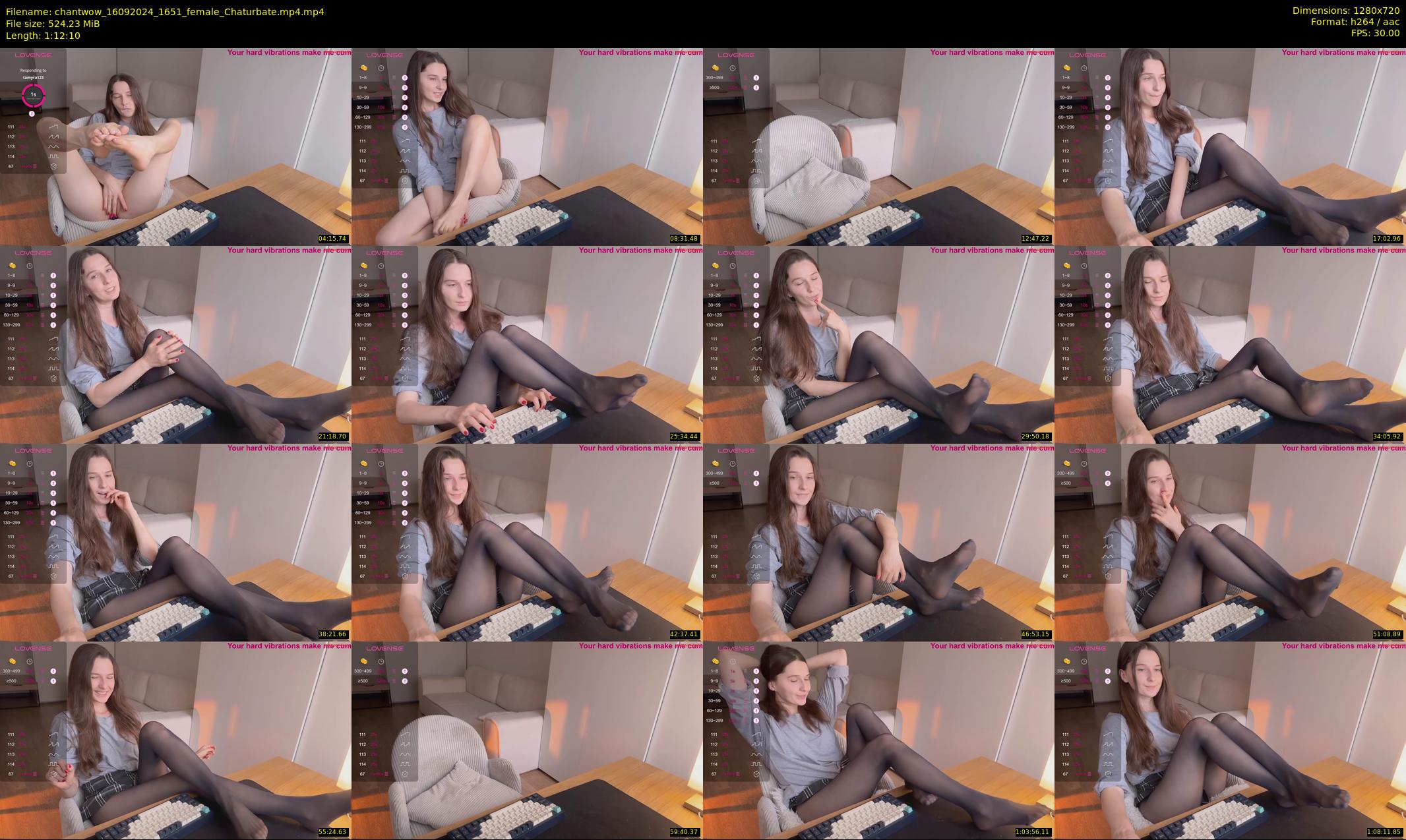 chantwow — 73 minute Chaturbate female cam show recording, 720p, Sep 16, 2024
