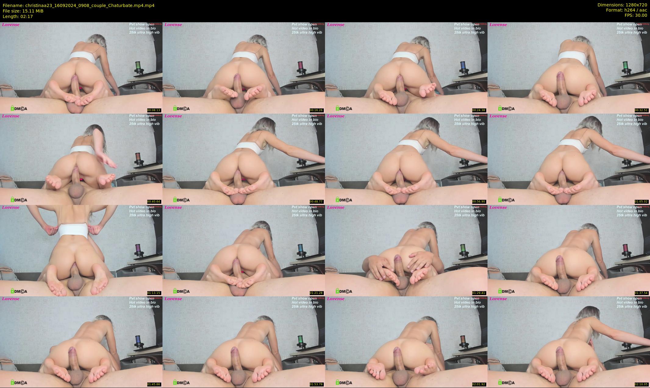 christinaa23 — 3 minute Chaturbate couple cam show recording, 720p, Sep 16, 2024