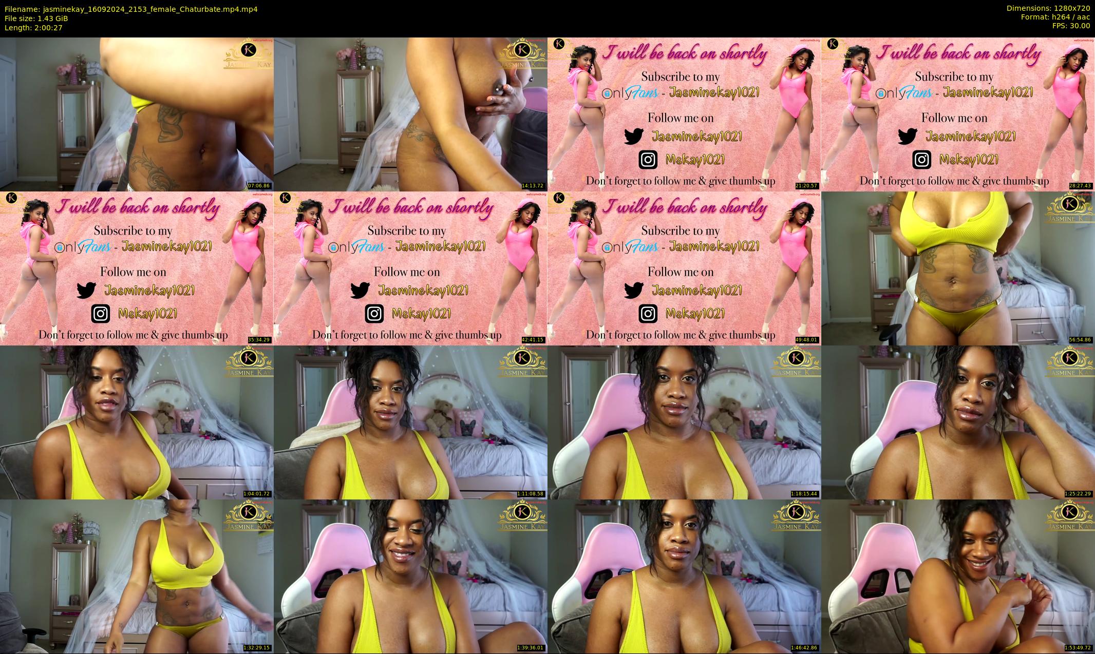 jasminekay — 121 minute Chaturbate female cam show recording, 720p, Sep 16, 2024