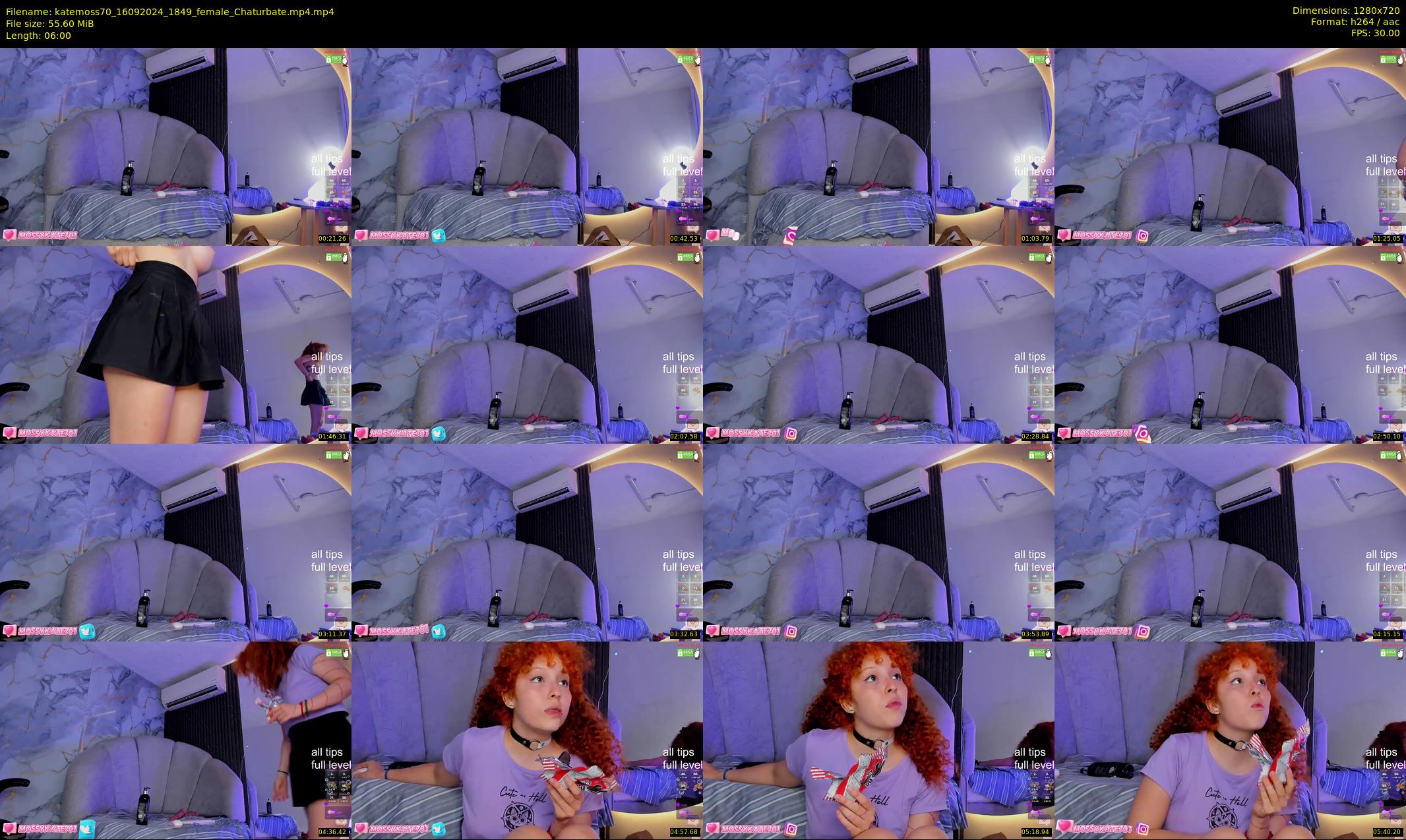 katemoss70 — 6 minute Chaturbate female cam show recording, 720p, Sep 16, 2024