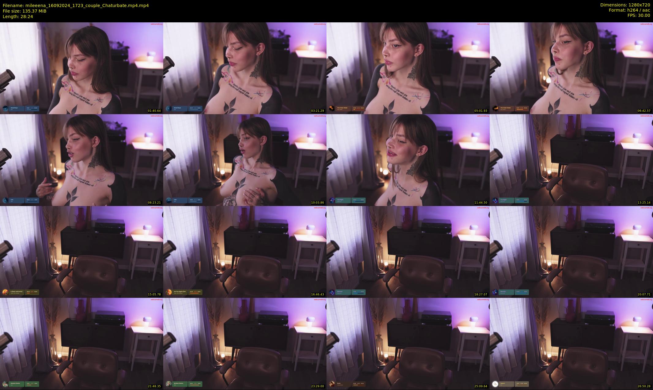 mileeena — 29 minute Chaturbate female cam show recording, 720p, Sep 16, 2024