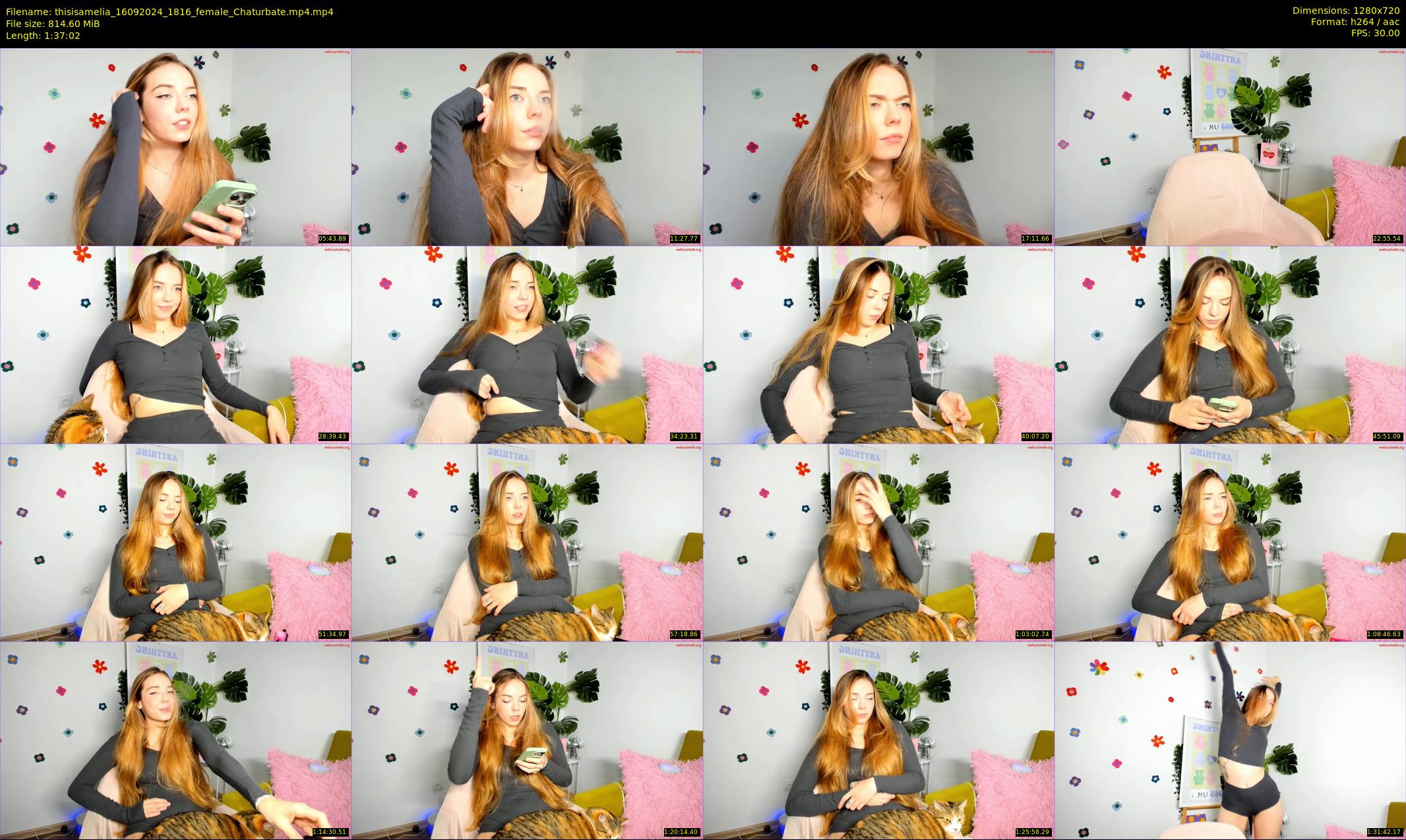 thisisamelia — 98 minute Chaturbate female cam show recording, 720p, Sep 16, 2024