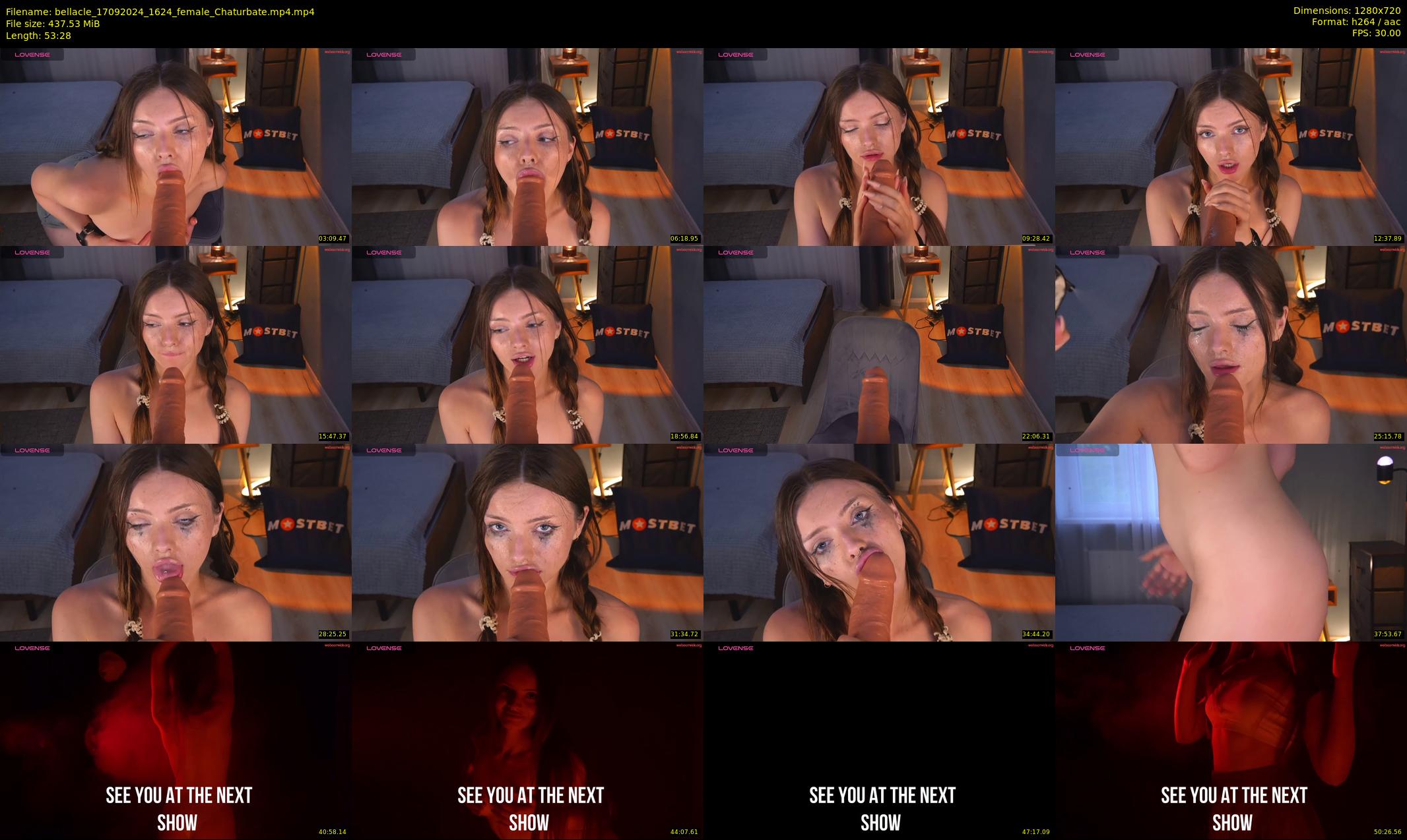 bellacle — 54 minute Chaturbate female cam show recording, 720p, Sep 17, 2024