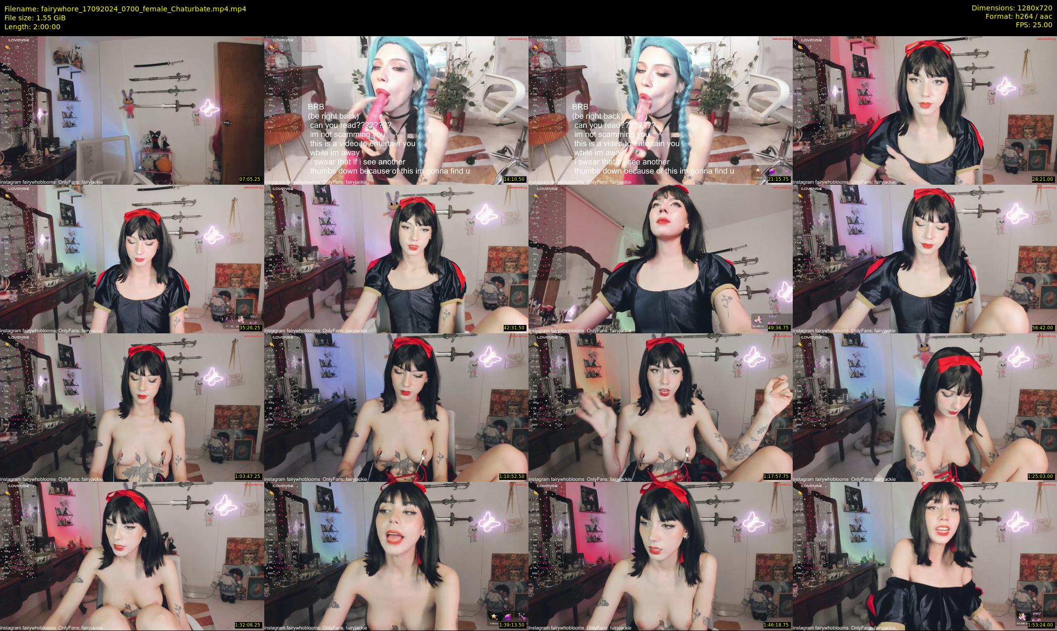 fairywhore — 120 minute Chaturbate female cam show recording, 720p, Sep 17, 2024
