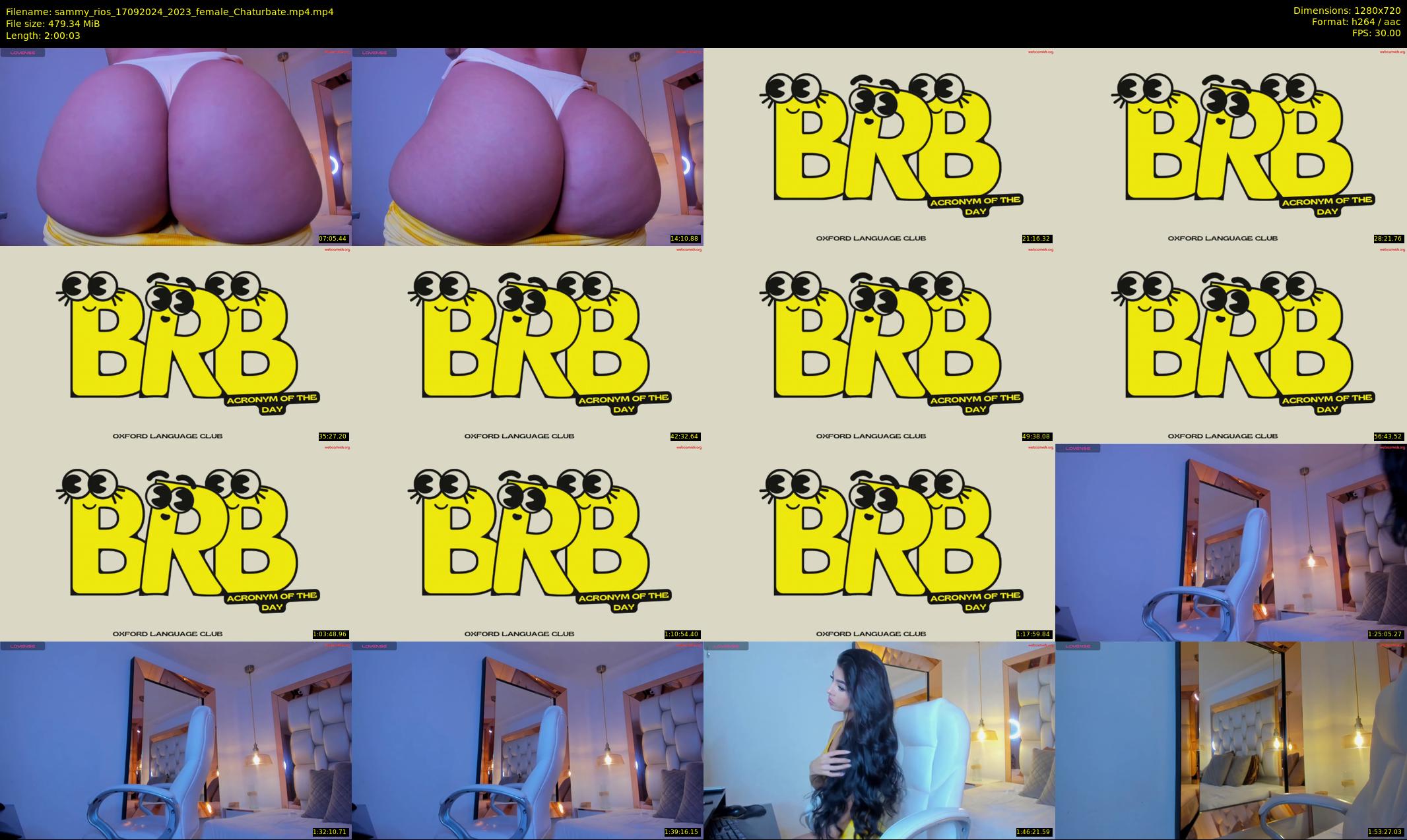 sammy_rios — 121 minute Chaturbate female cam show recording, 720p, Sep 17, 2024