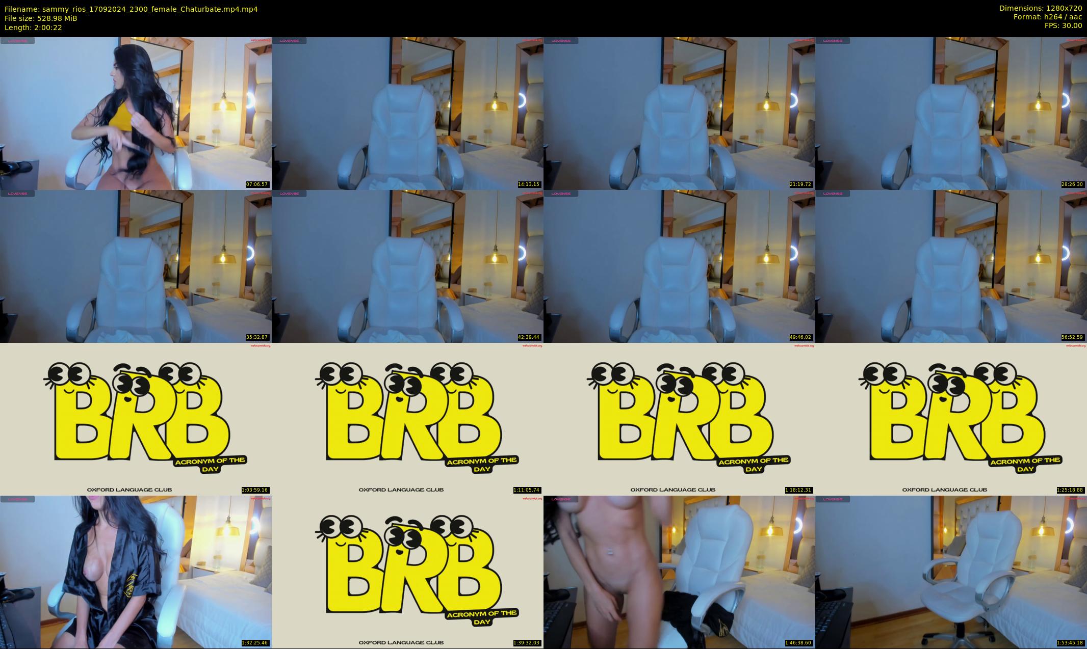 sammy_rios — 121 minute Chaturbate female cam show recording, 720p, Sep 17, 2024