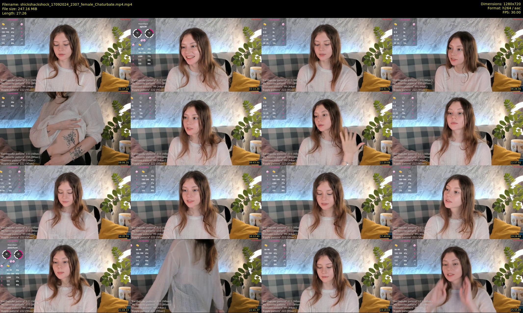shickshackshock — 28 minute Chaturbate female cam show recording, 720p, Sep 17, 2024