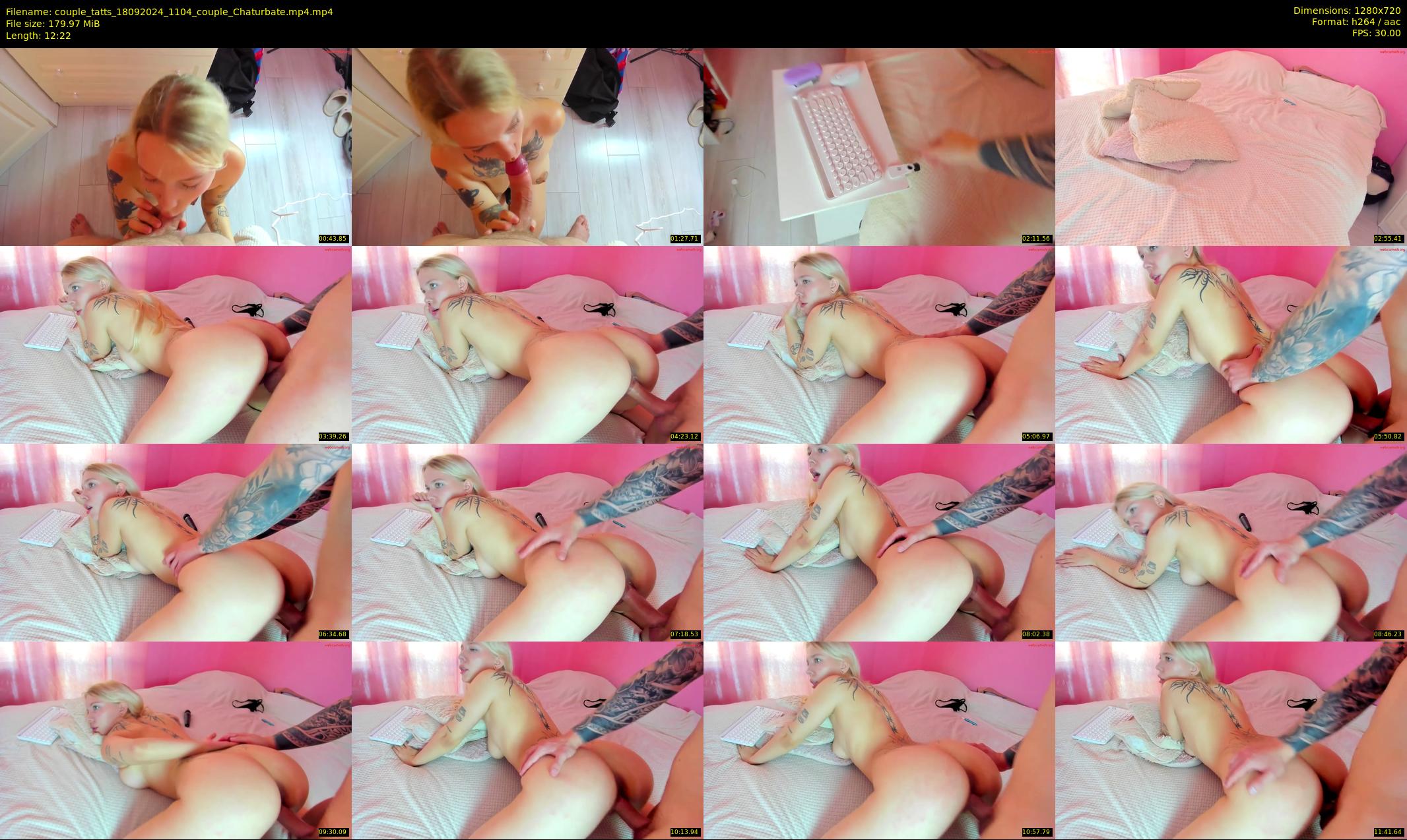 couple_tatts — 13 minute Chaturbate couple cam show recording, 720p, Sep 18, 2024