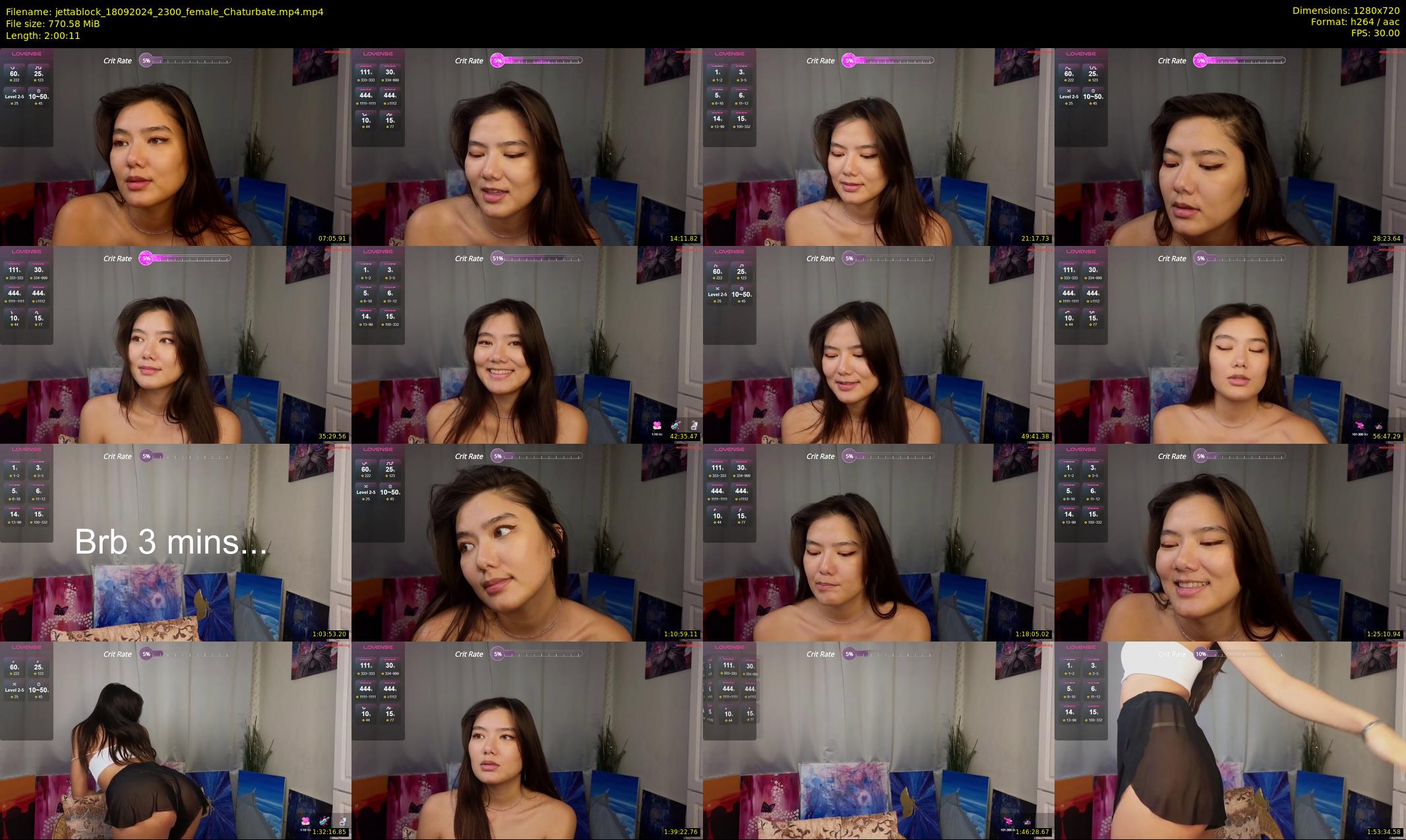 jettablock — 121 minute Chaturbate female cam show recording, 720p, Sep 18, 2024