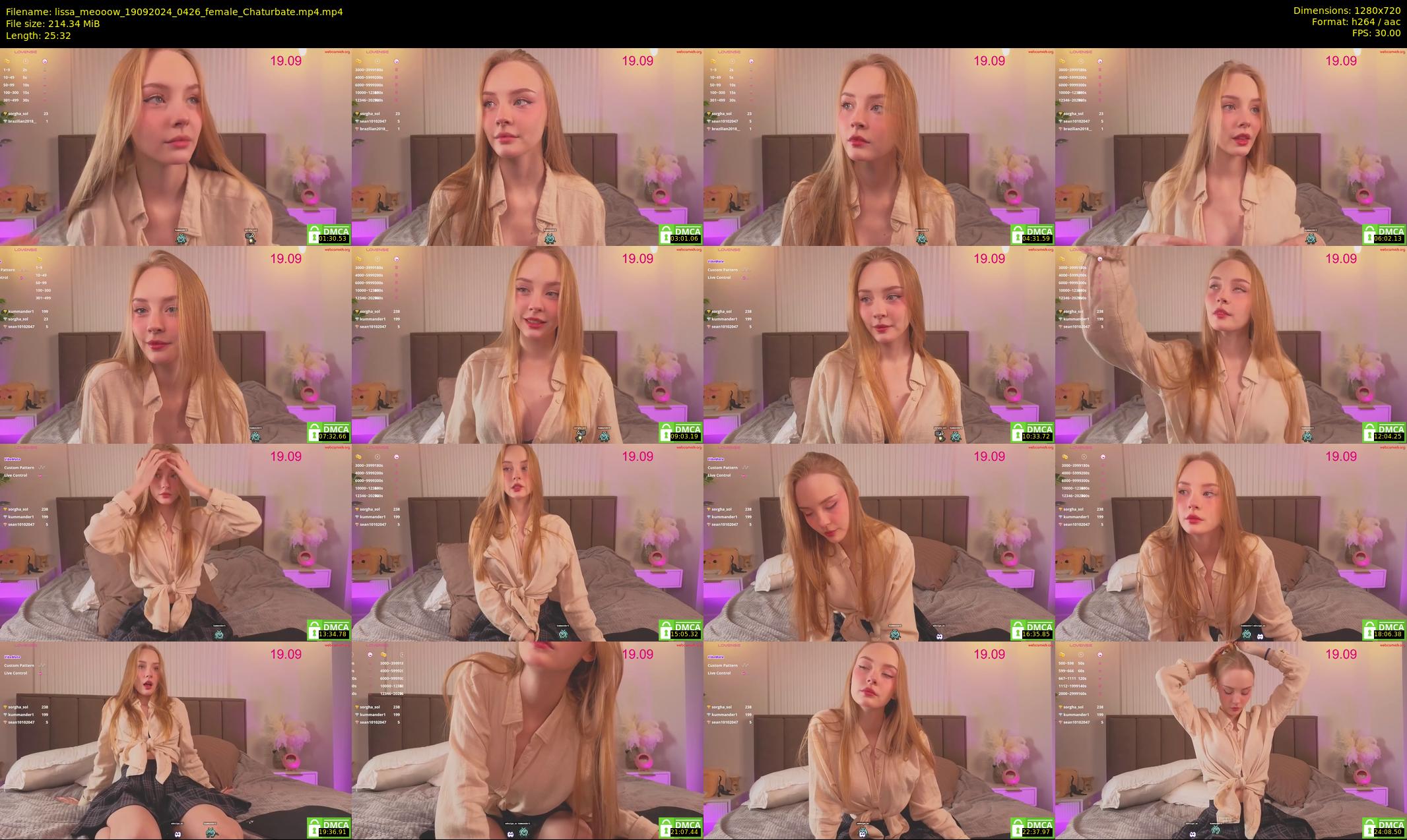 lissa_meooow — 26 minute Chaturbate female cam show recording, 720p, Sep 19, 2024