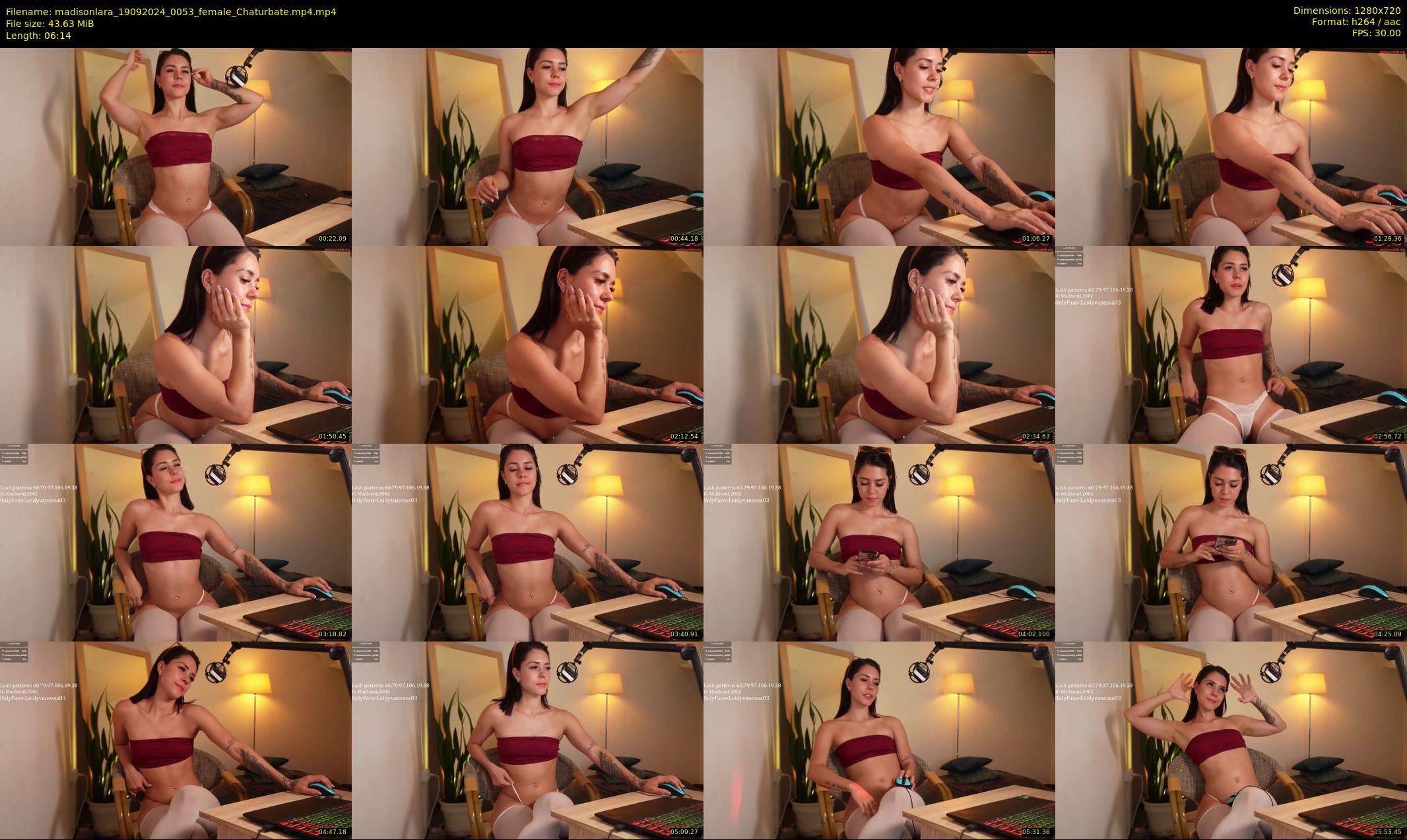 madisonlara — 7 minute Chaturbate female cam show recording, 720p, Sep 19, 2024
