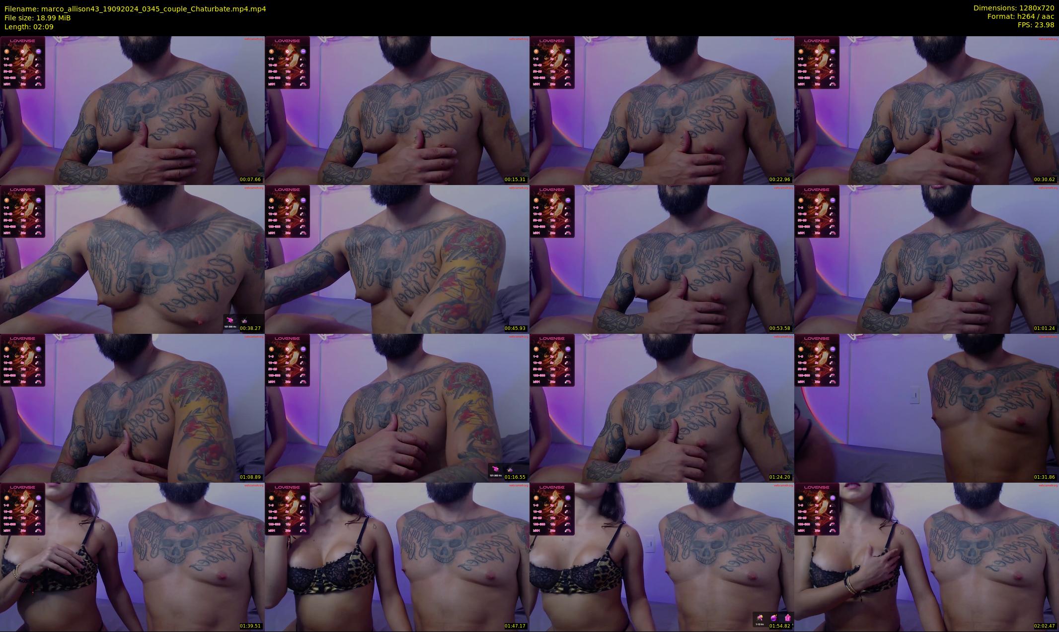 marco_allison43 — 3 minute Chaturbate couple cam show recording, 720p, Sep 19, 2024