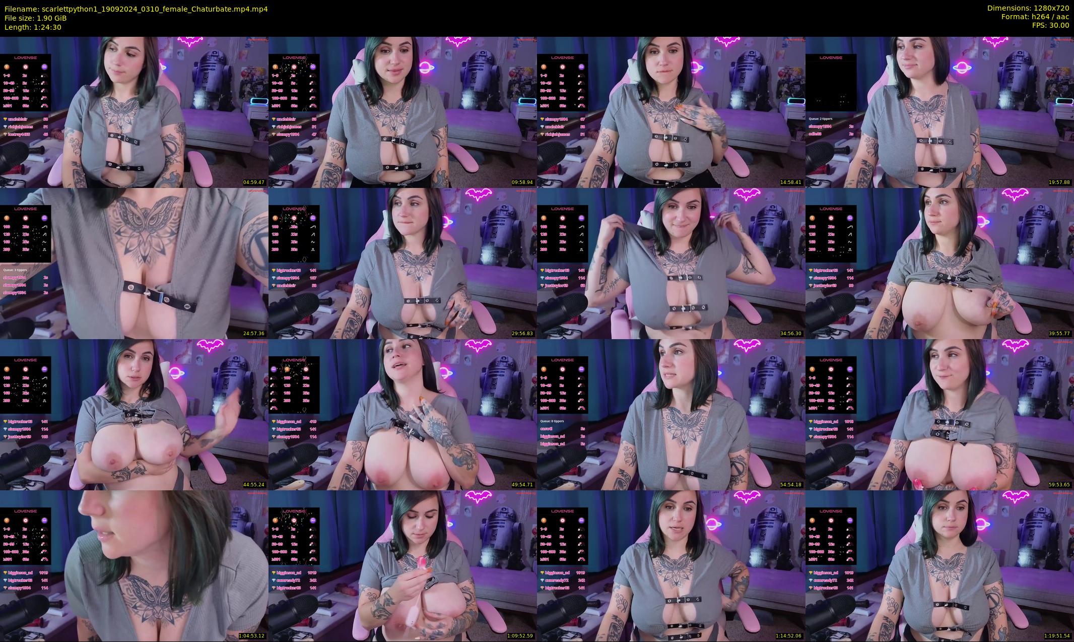 scarlettpython1 — 85 minute Chaturbate female cam show recording, 720p, Sep 19, 2024