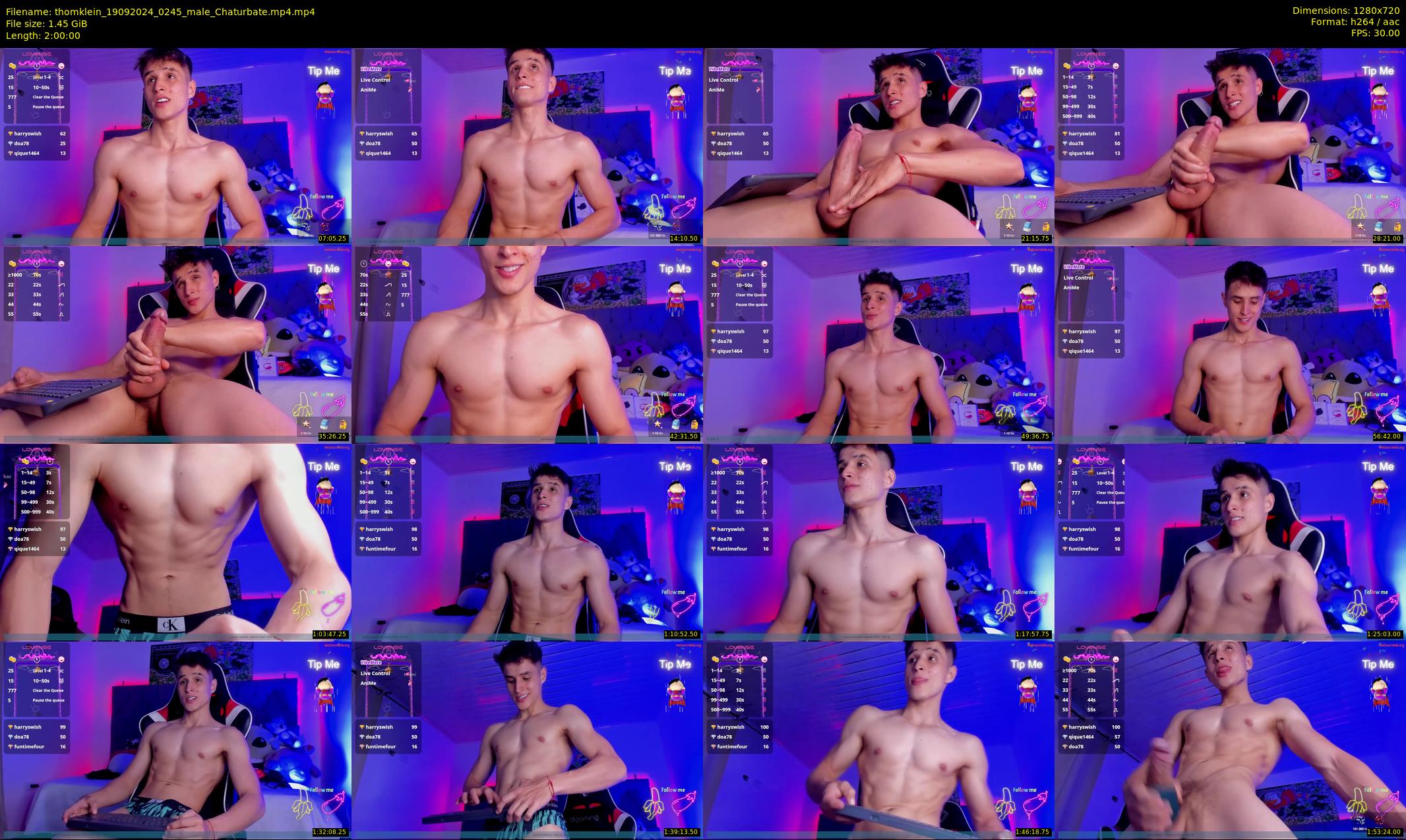 thomklein — 120 minute Chaturbate male cam show recording, 720p, Sep 19, 2024