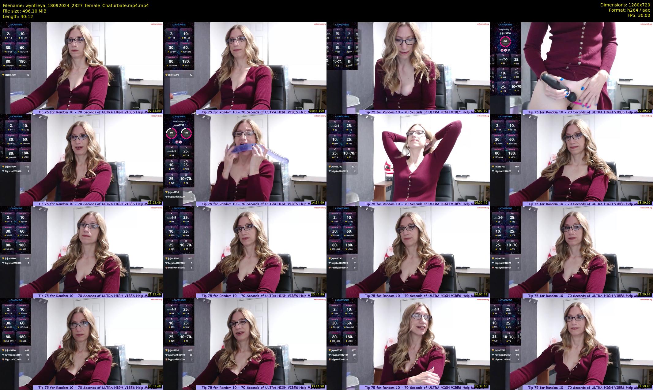 wynfreya — 41 minute Chaturbate female cam show recording, 720p, Sep 18, 2024
