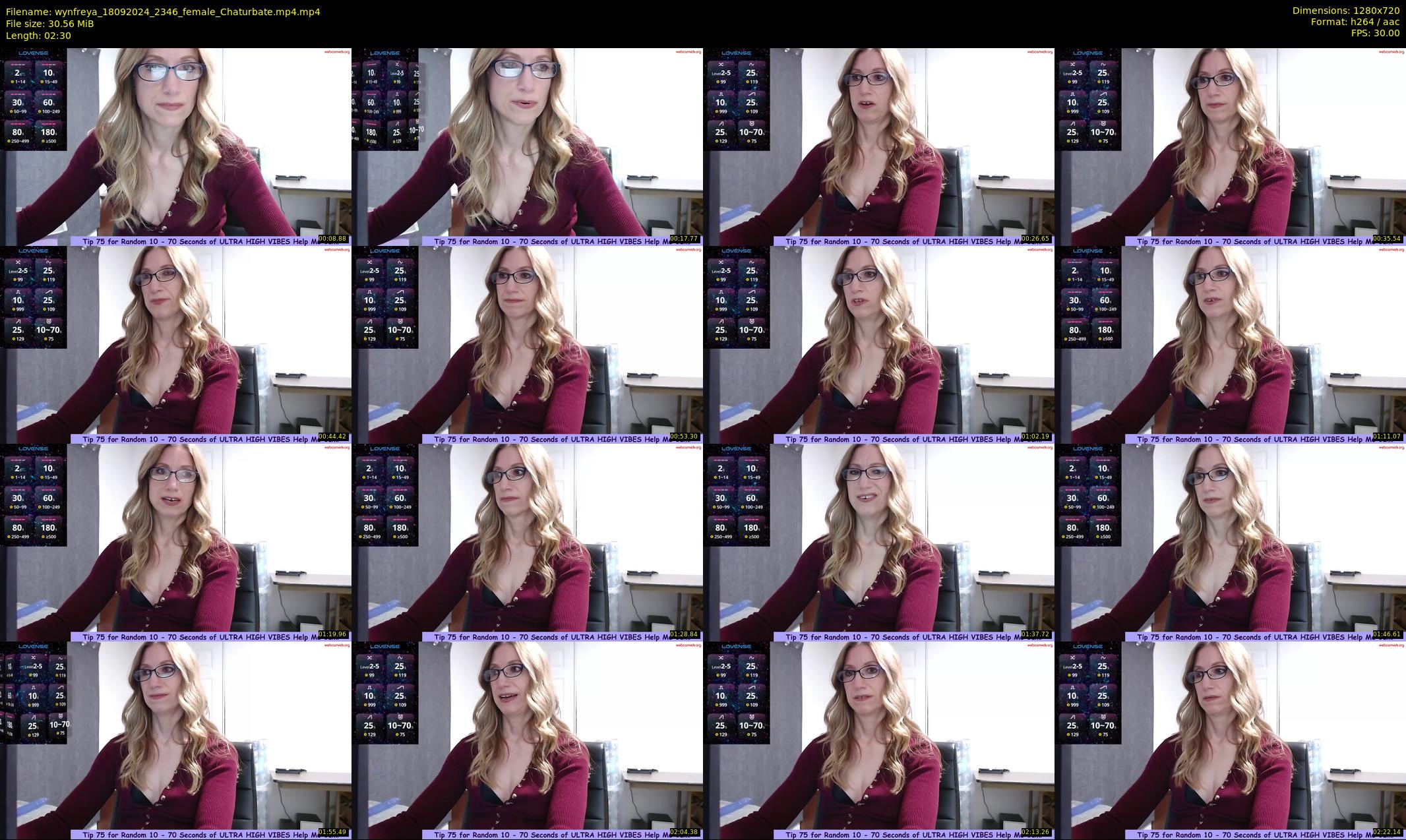 wynfreya — 3 minute Chaturbate female cam show recording, 720p, Sep 18, 2024