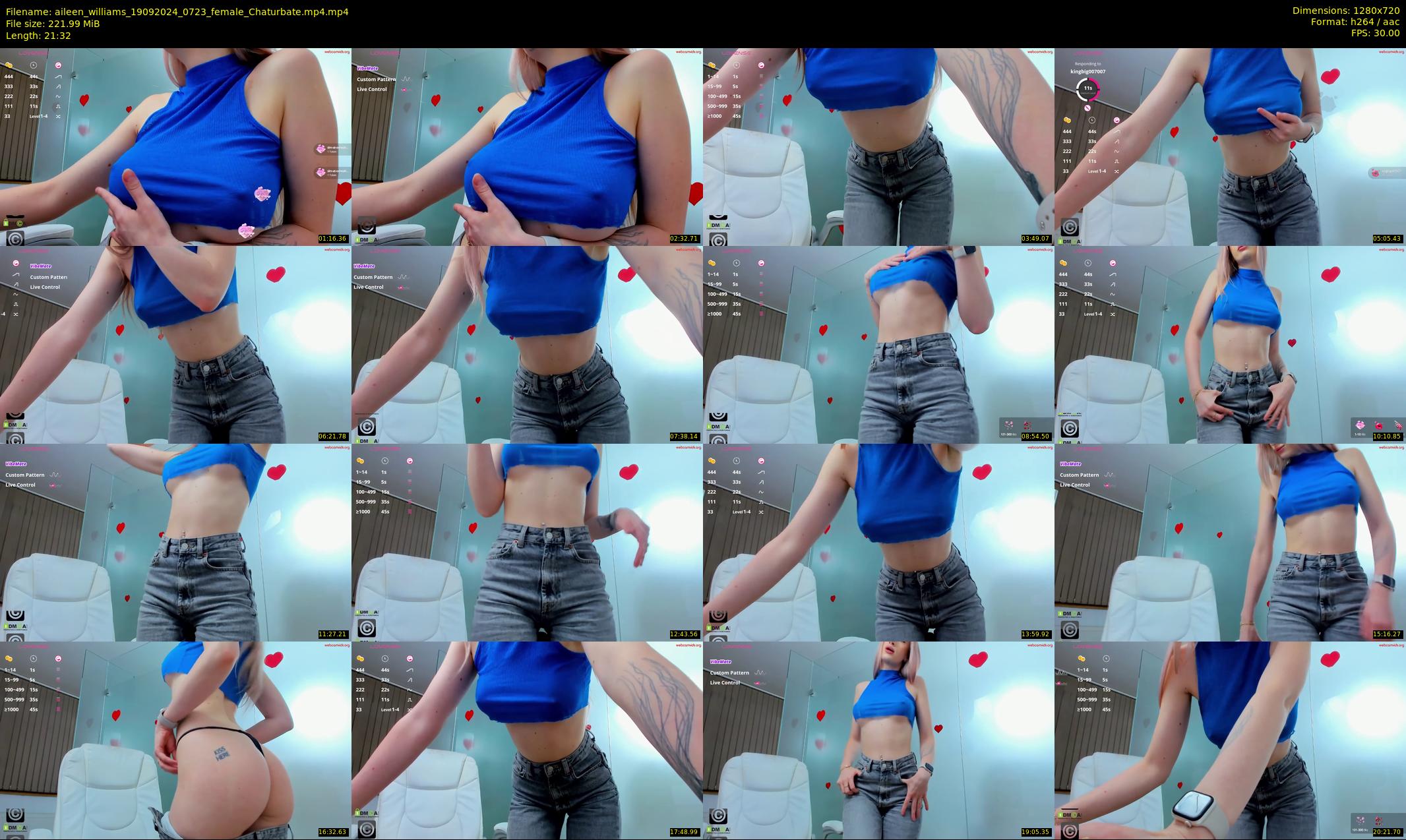 aileen_williams — 22 minute Chaturbate female cam show recording, 720p, Sep 19, 2024