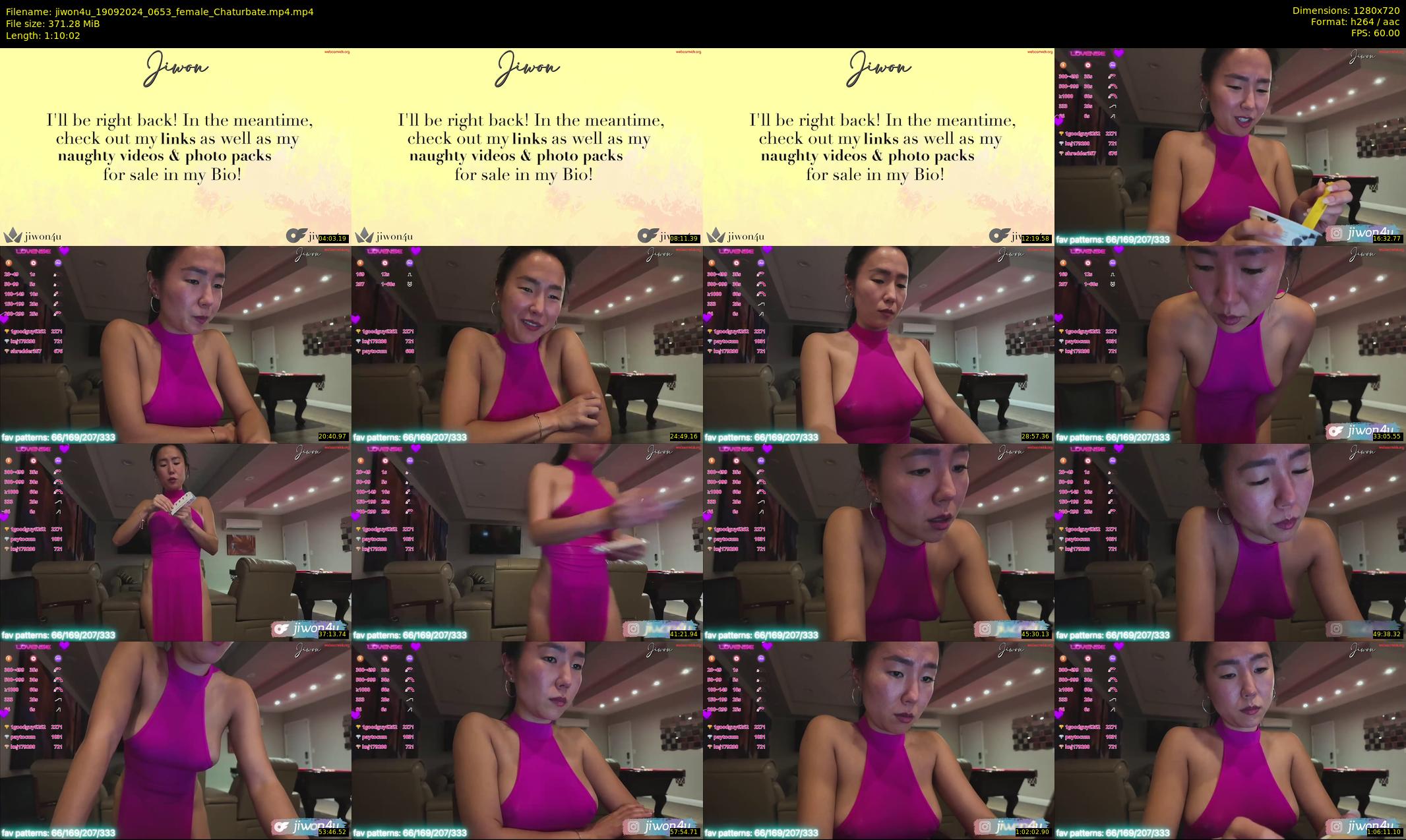 jiwon4u — 71 minute Chaturbate female cam show recording, 720p, Sep 19, 2024