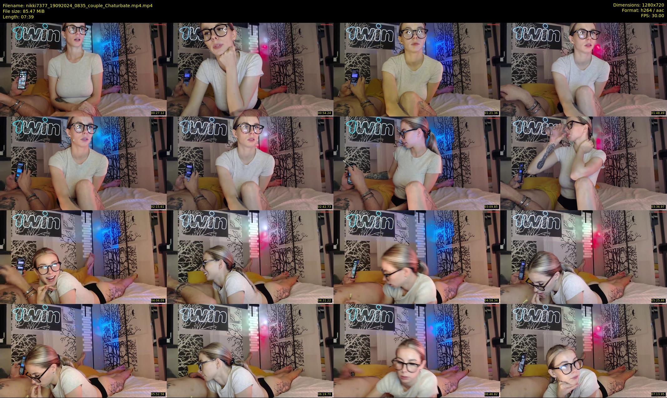 nikki7377 — 8 minute Chaturbate couple cam show recording, 720p, Sep 19, 2024