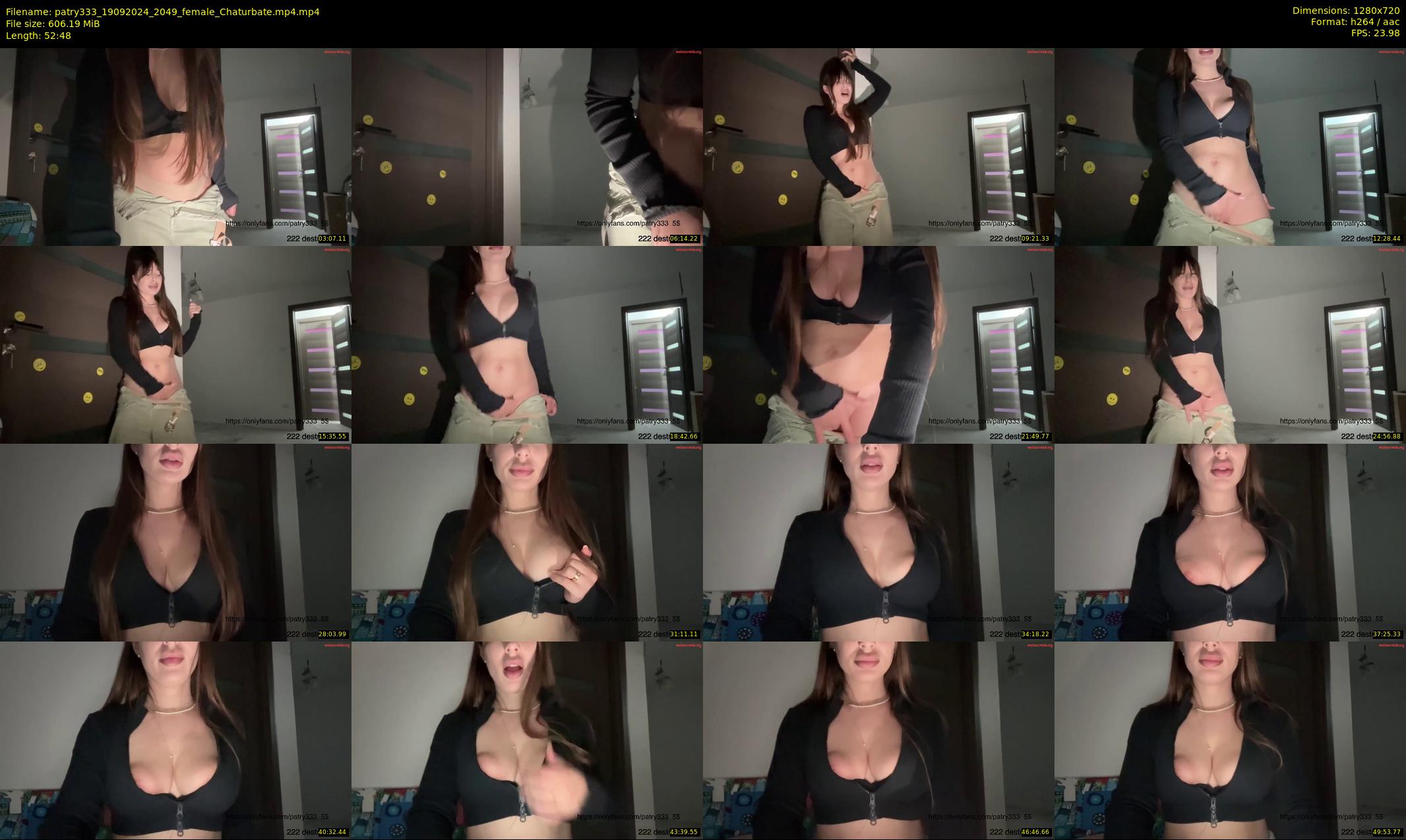 patry333 — 53 minute Chaturbate female cam show recording, 720p, Sep 19, 2024