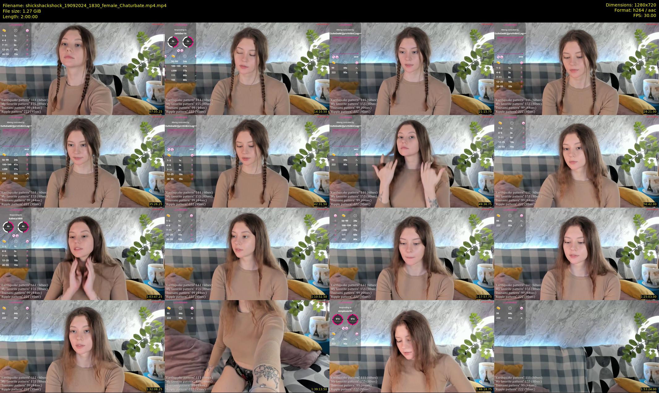 shickshackshock — 120 minute Chaturbate female cam show recording, 720p, Sep 19, 2024