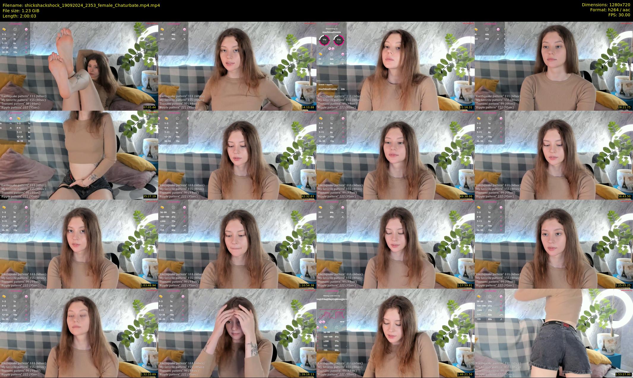 shickshackshock — 121 minute Chaturbate female cam show recording, 720p, Sep 19, 2024