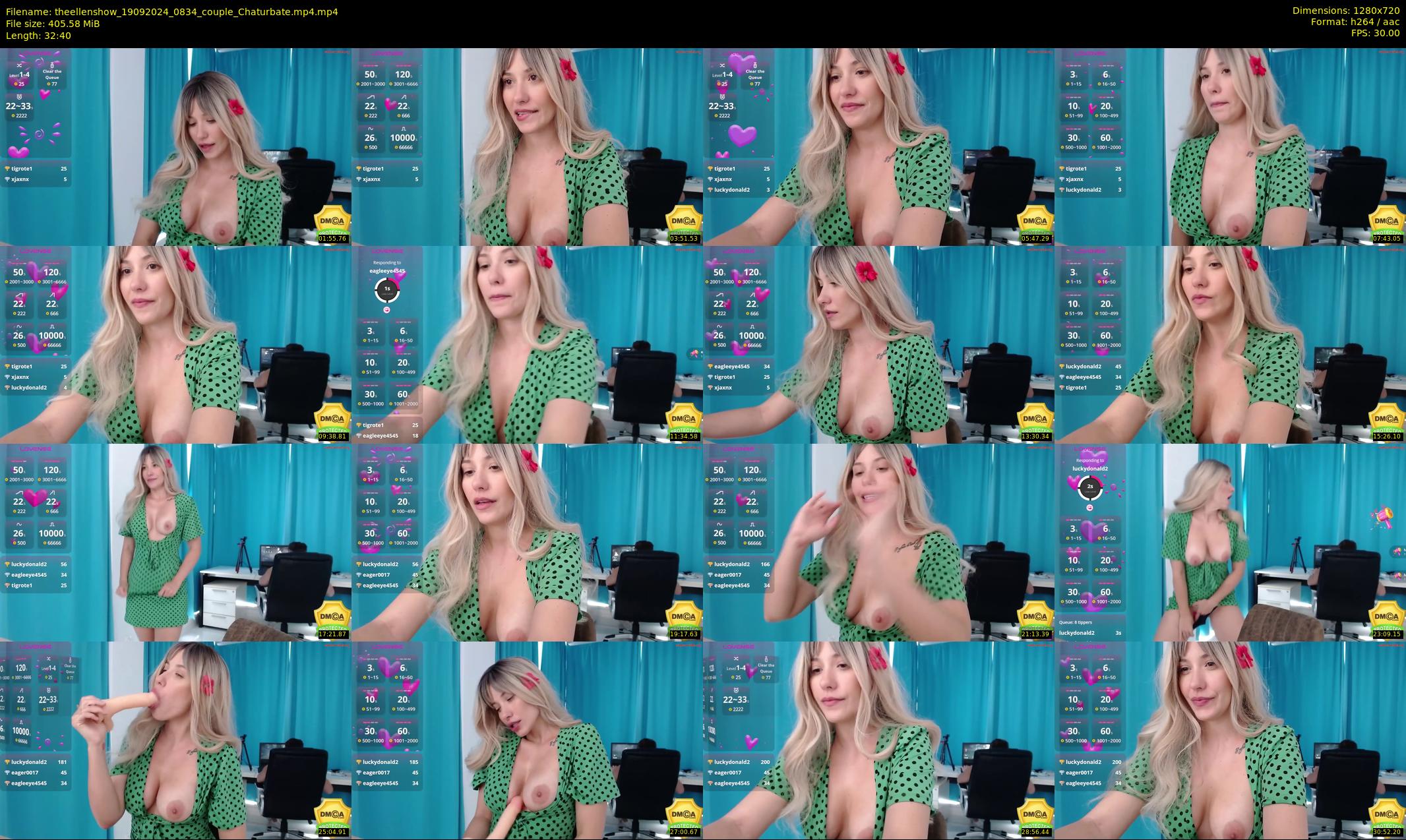 theellenshow — 33 minute Chaturbate female cam show recording, 720p, Sep 19, 2024