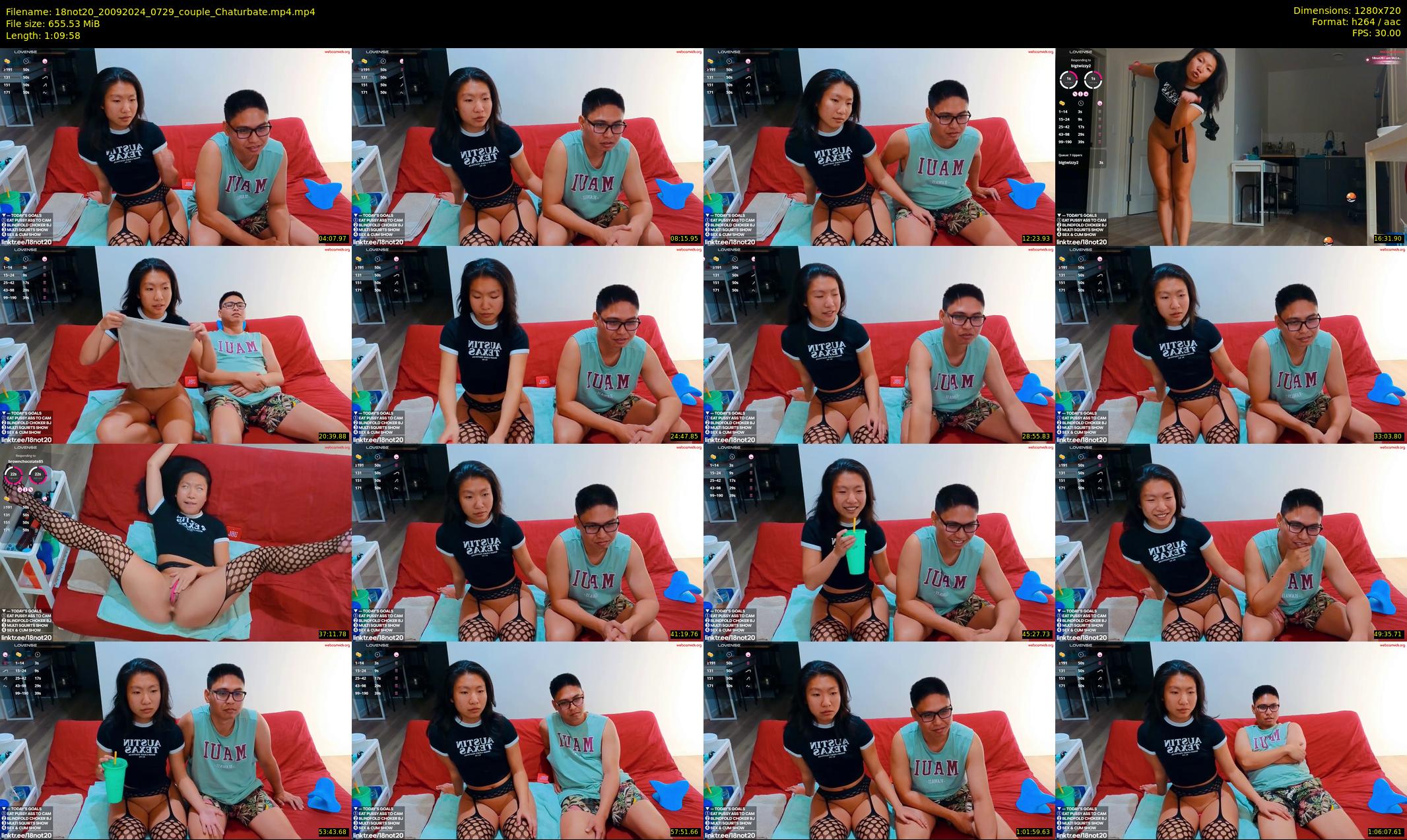 18not20 — 70 minute Chaturbate couple cam show recording, 720p, Sep 20, 2024