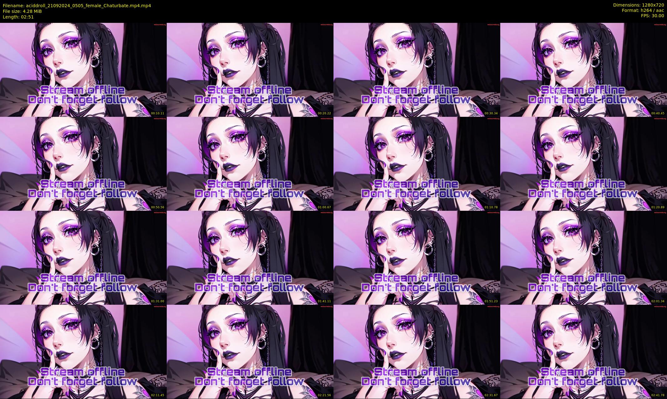 aciddroll — 3 minute Chaturbate female cam show recording, 720p, Sep 21, 2024