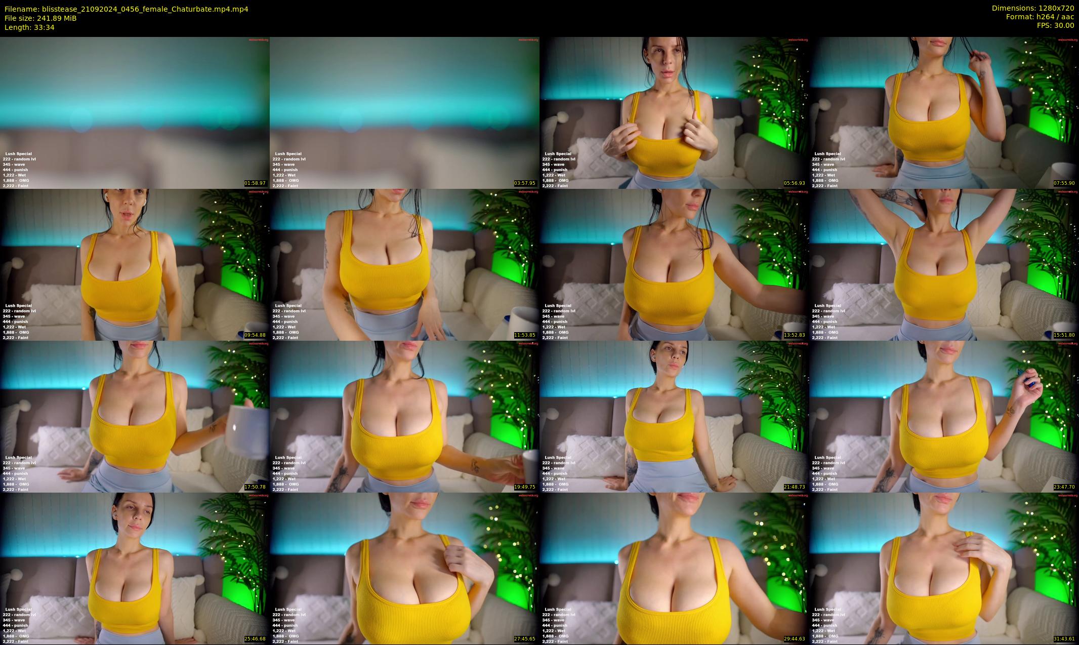 blisstease — 34 minute Chaturbate female cam show recording, 720p, Sep 21, 2024