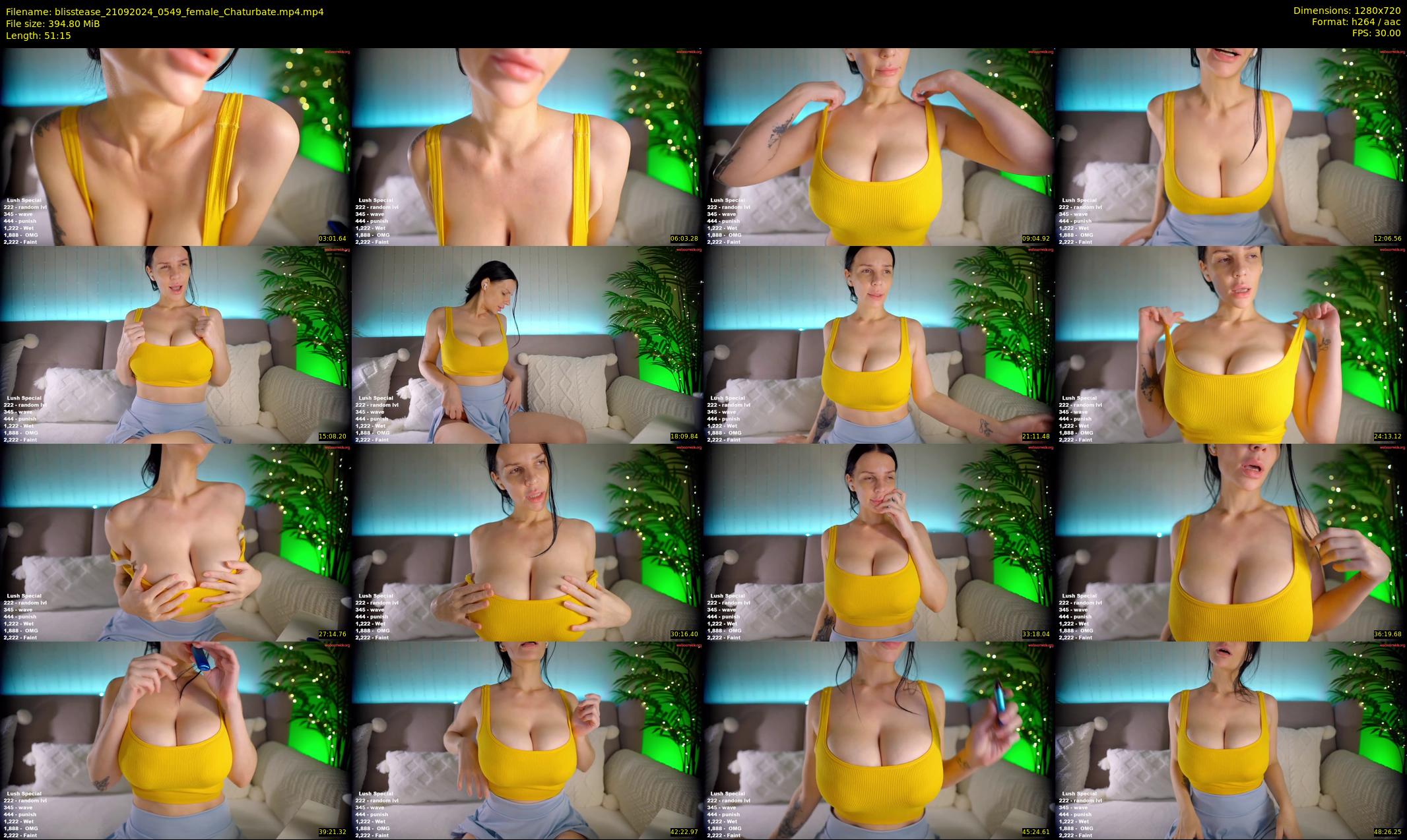 blisstease — 52 minute Chaturbate female cam show recording, 720p, Sep 21, 2024