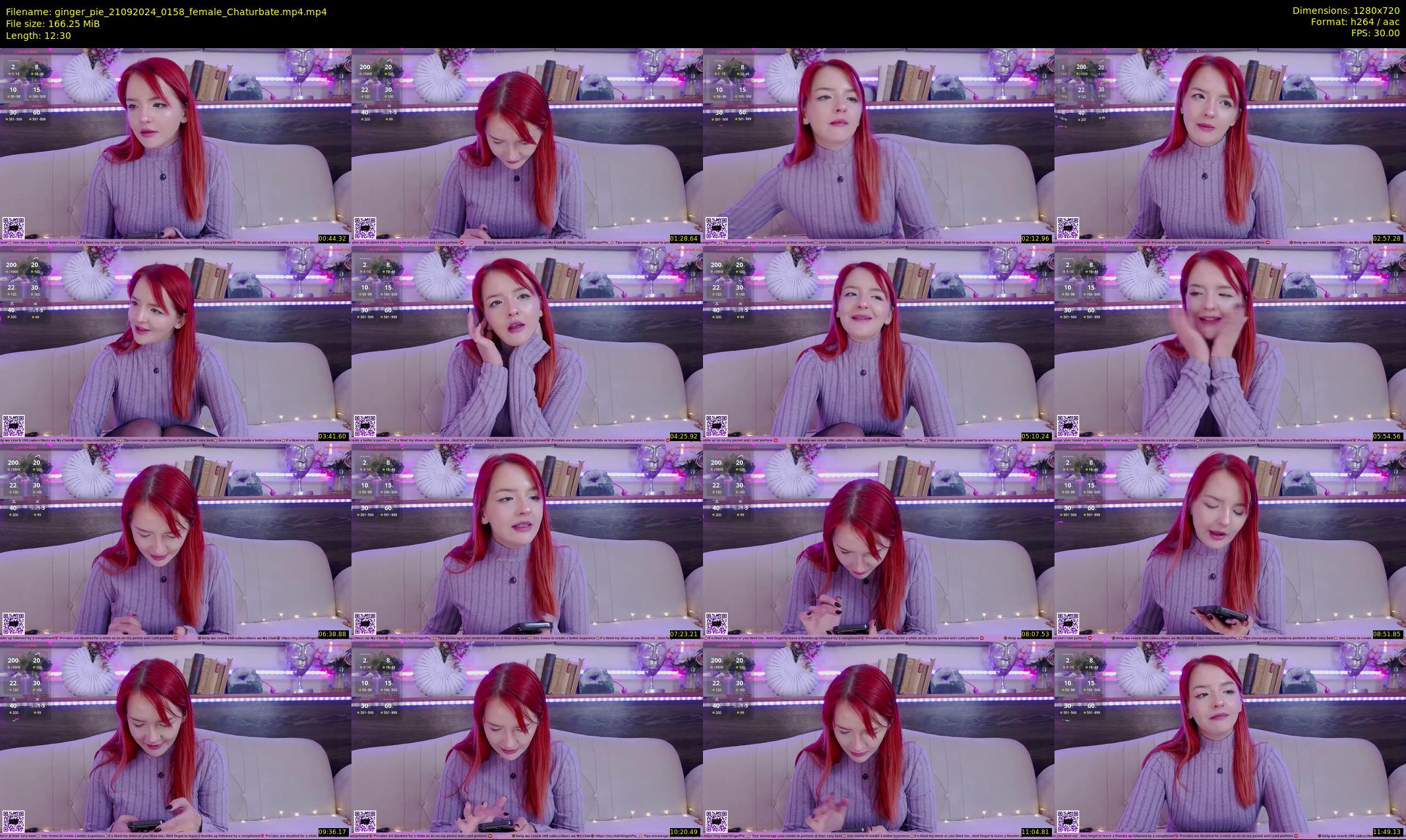 ginger_pie — 13 minute Chaturbate female cam show recording, 720p, Sep 21, 2024