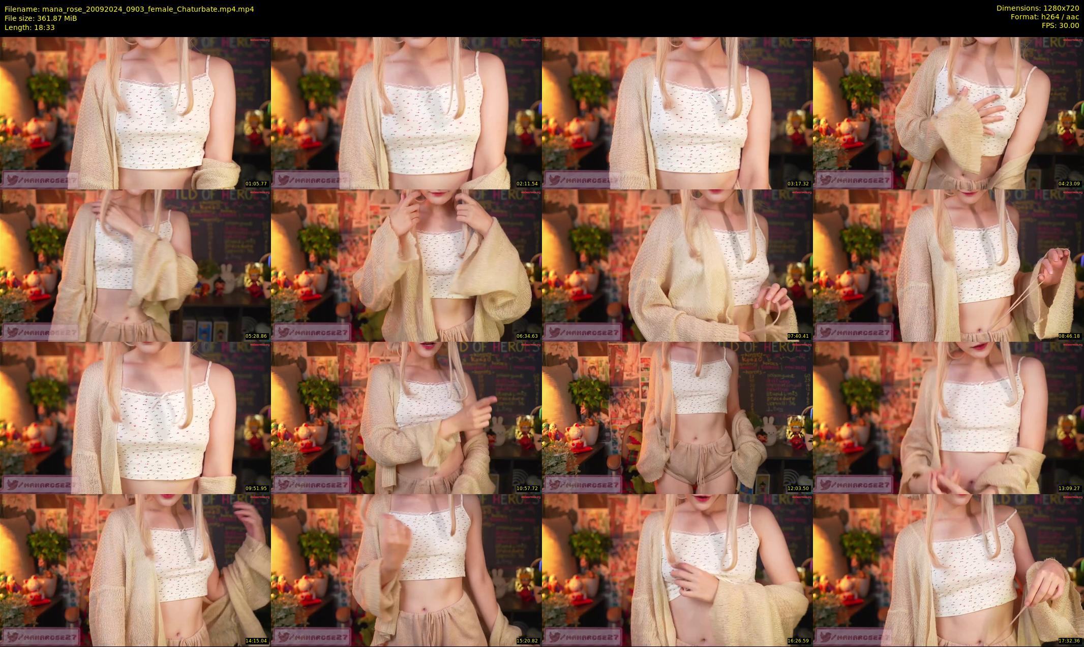 mana_rose — 19 minute Chaturbate female cam show recording, 720p, Sep 20, 2024