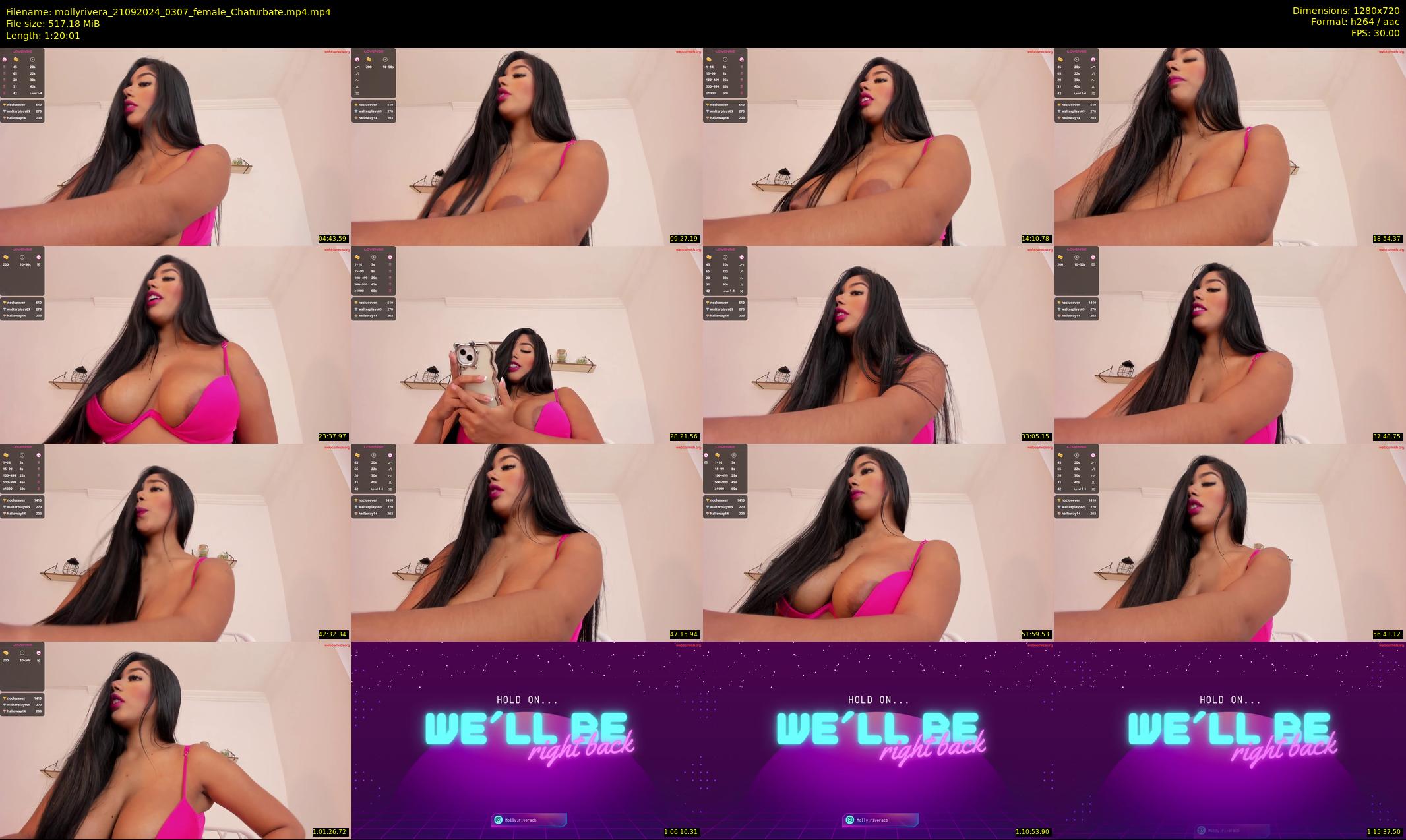 mollyrivera — 81 minute Chaturbate female cam show recording, 720p, Sep 21, 2024