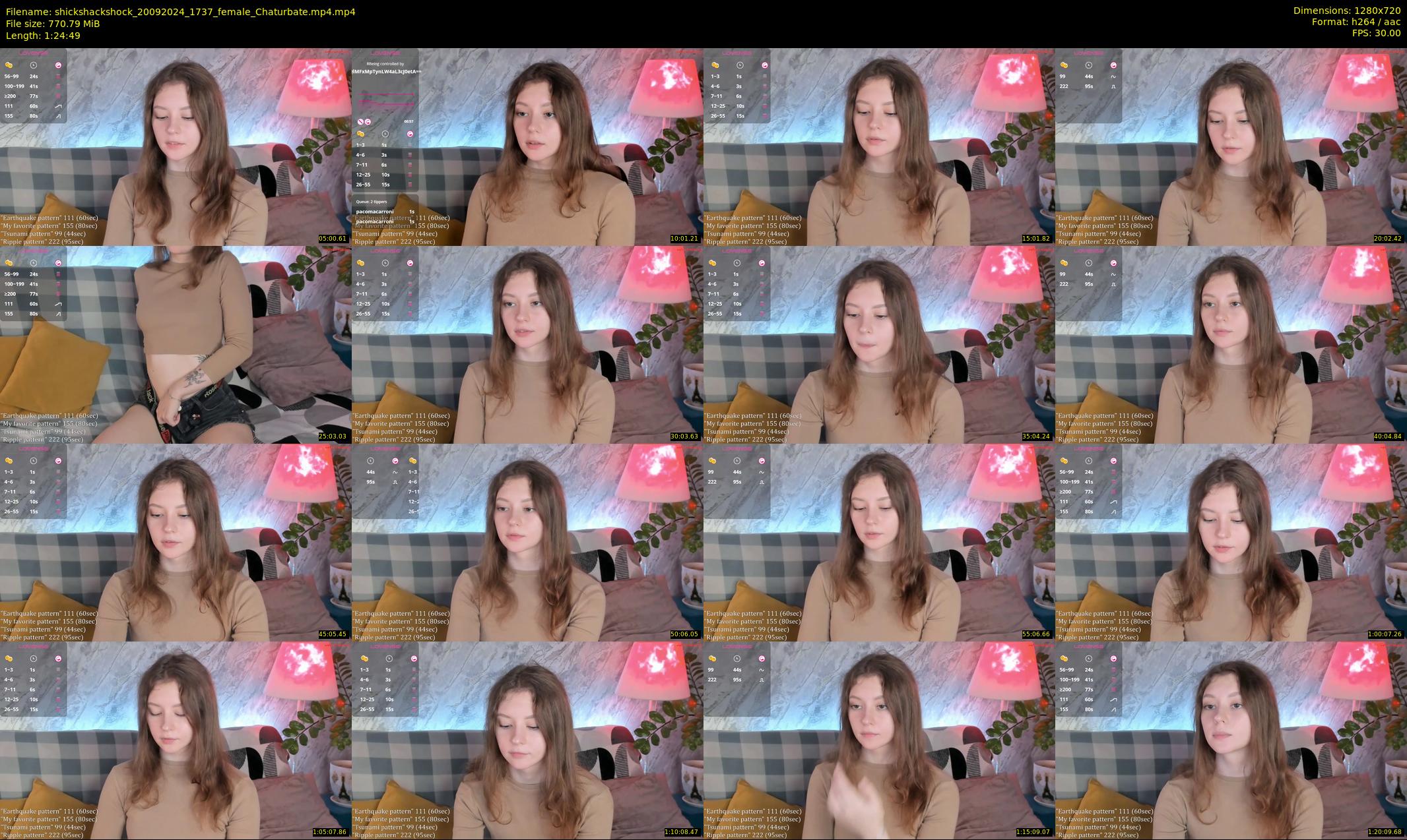 shickshackshock — 85 minute Chaturbate female cam show recording, 720p, Sep 20, 2024