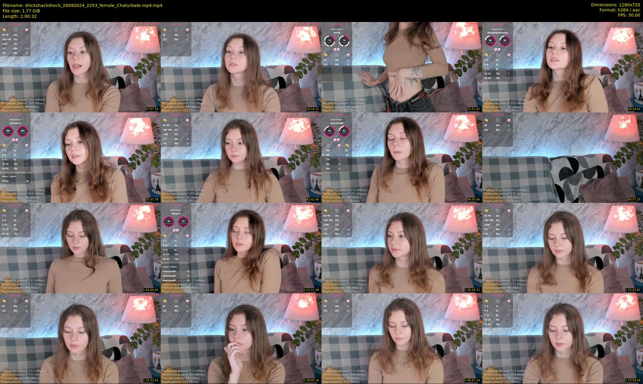 shickshackshock — 121 minute Chaturbate female cam show recording, 720p, Sep 20, 2024