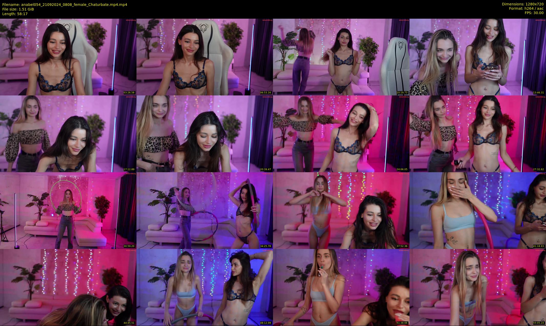 anabel054 — 59 minute Chaturbate female cam show recording, 720p, Sep 21, 2024