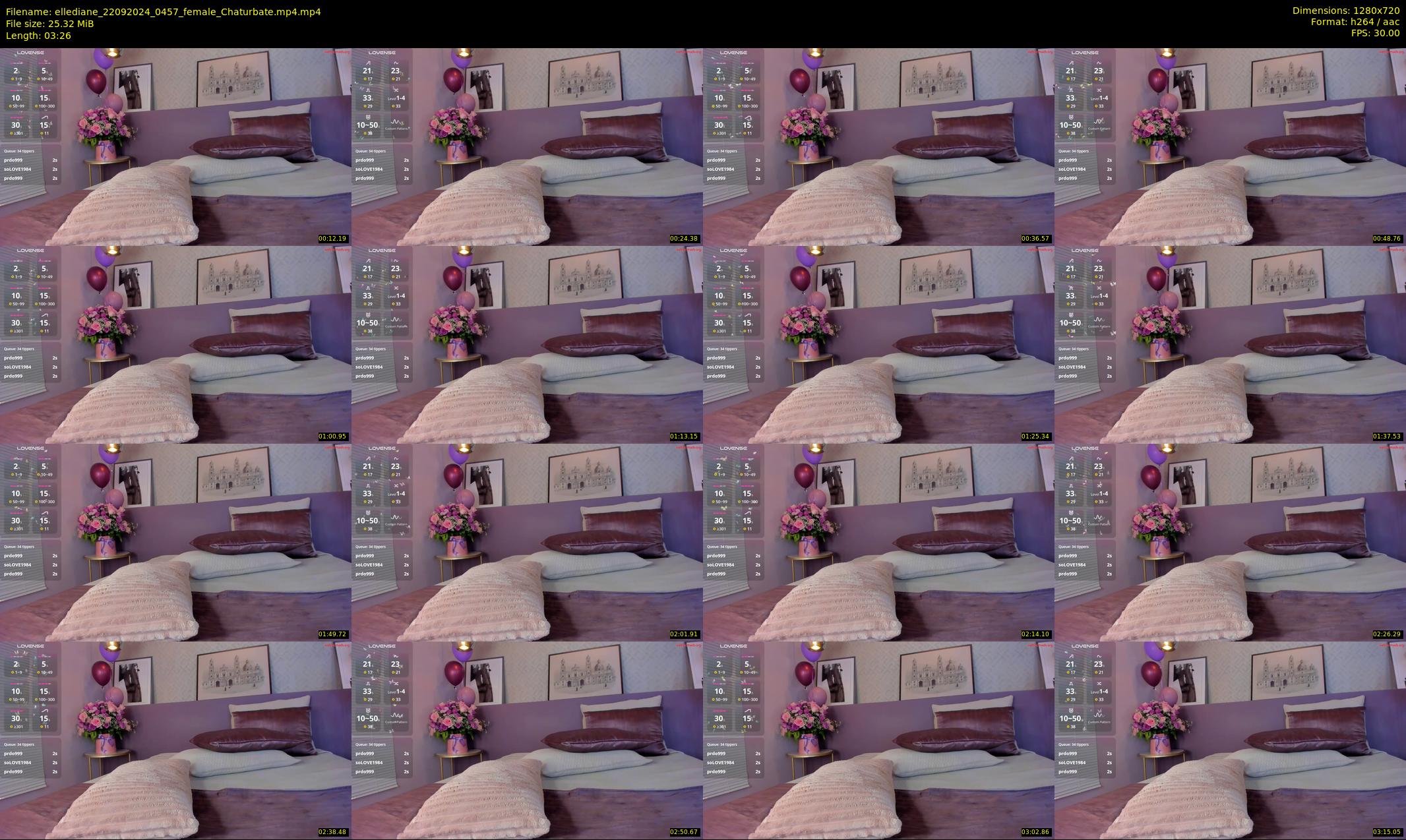 ellediane — 4 minute Chaturbate female cam show recording, 720p, Sep 22, 2024