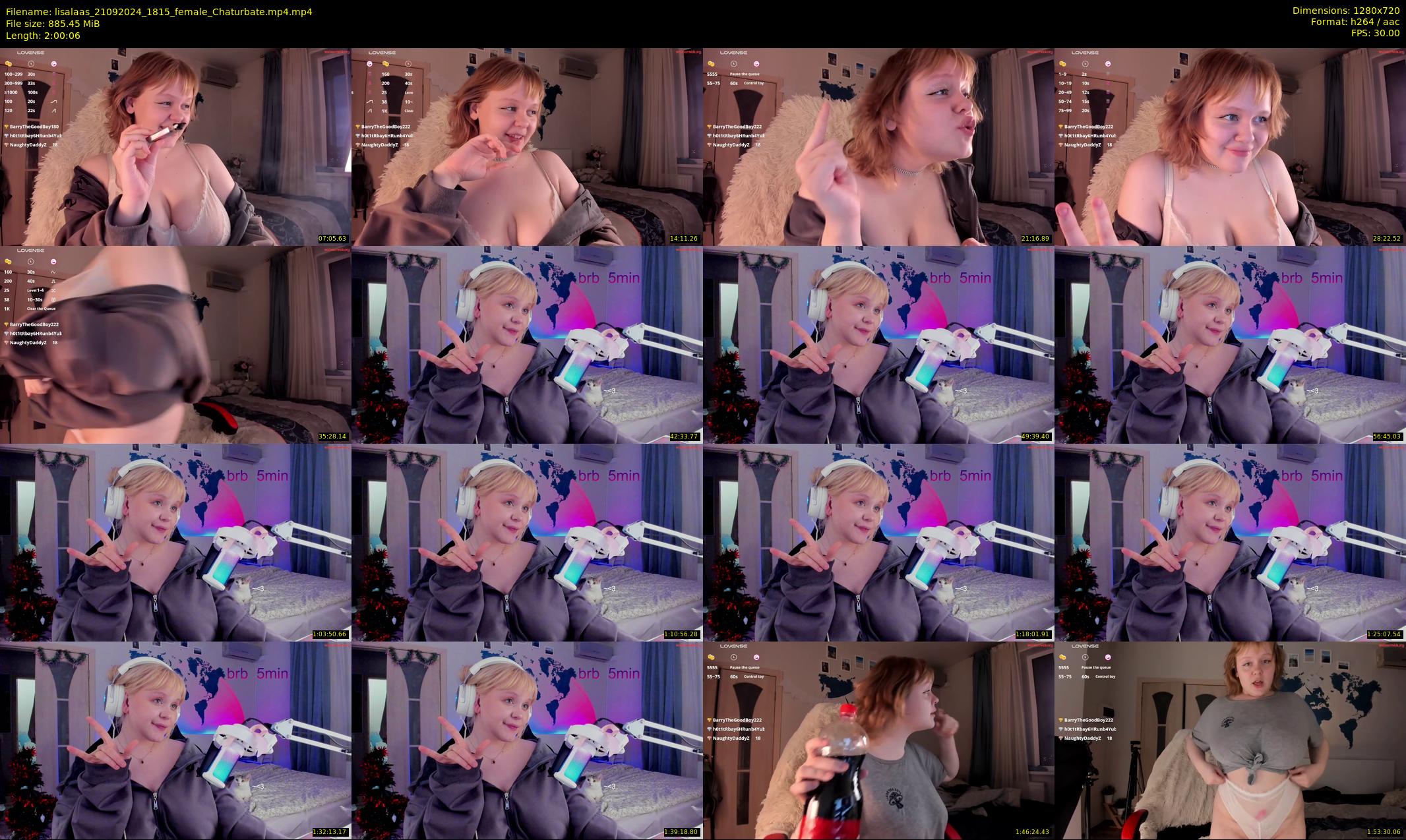 lisalaas — 121 minute Chaturbate female cam show recording, 720p, Sep 21, 2024