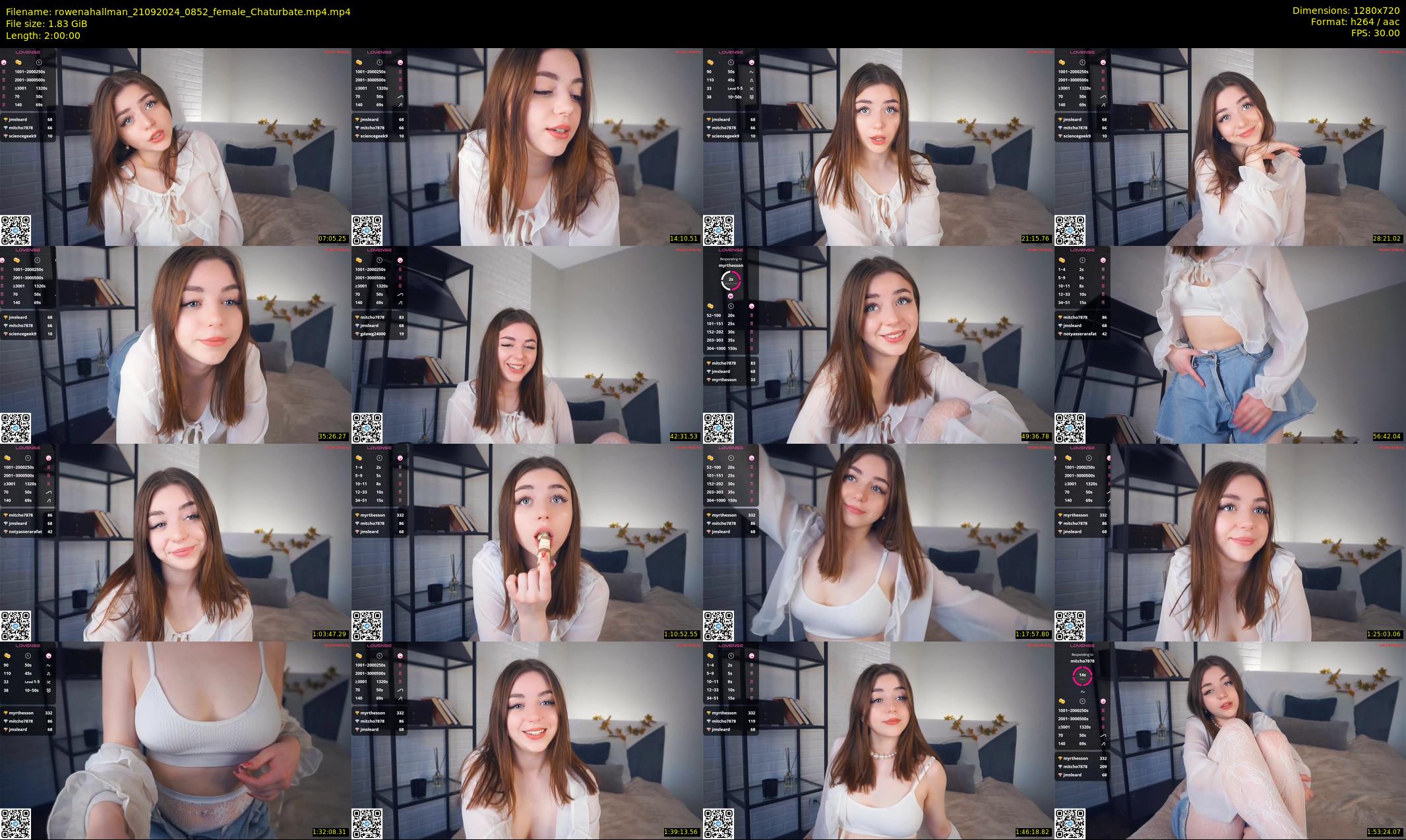 rowenahallman — 120 minute Chaturbate female cam show recording, 720p, Sep 21, 2024