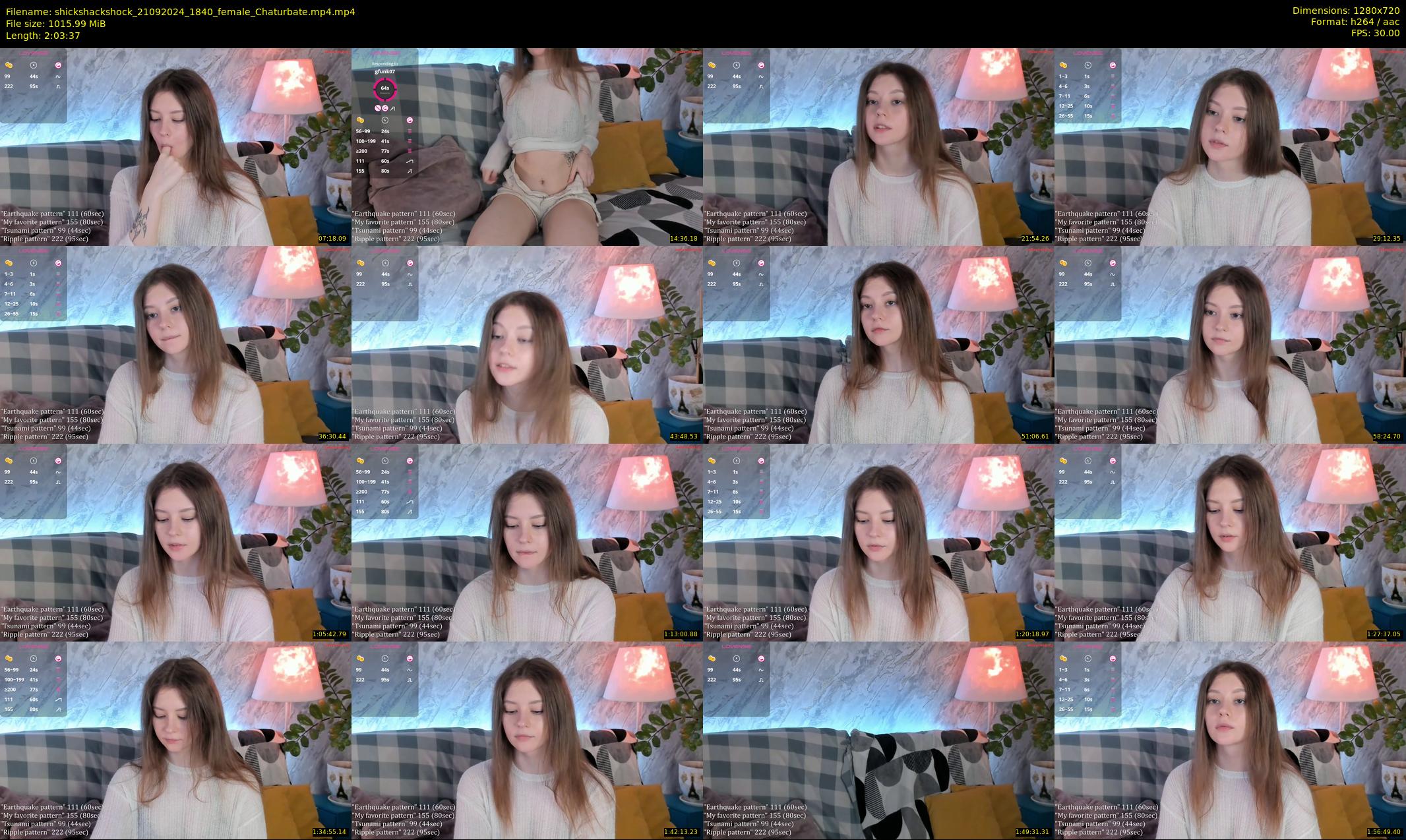 shickshackshock — 124 minute Chaturbate female cam show recording, 720p, Sep 21, 2024