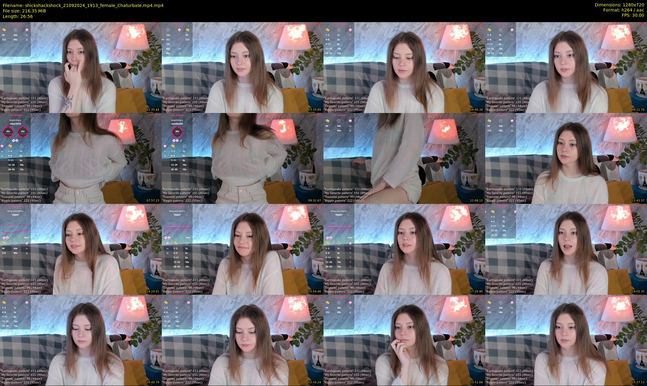 shickshackshock — 27 minute Chaturbate female cam show recording, 720p, Sep 21, 2024