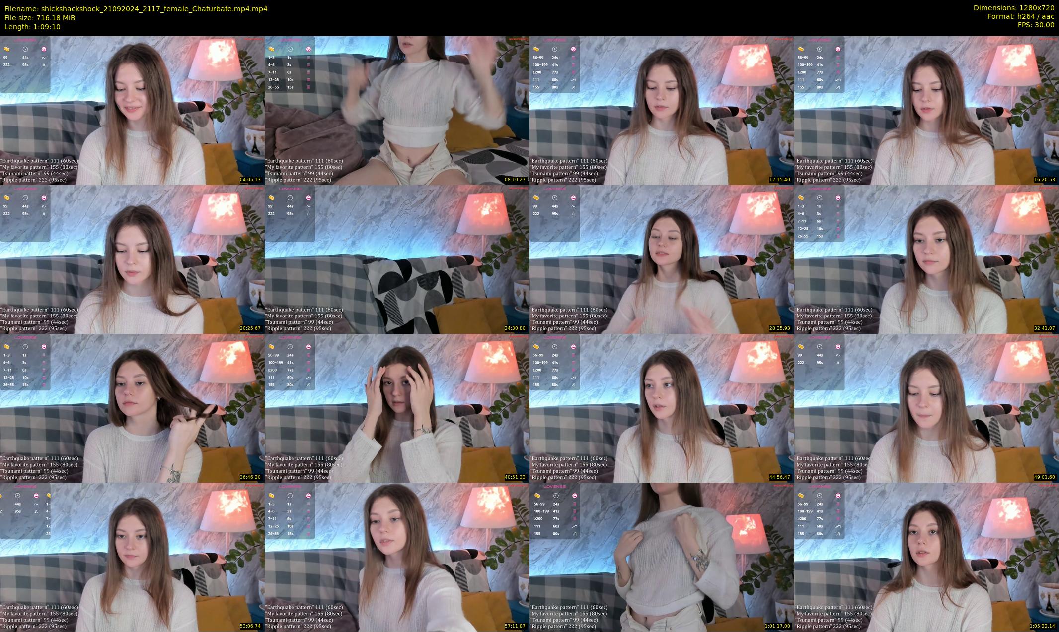 shickshackshock — 70 minute Chaturbate female cam show recording, 720p, Sep 21, 2024