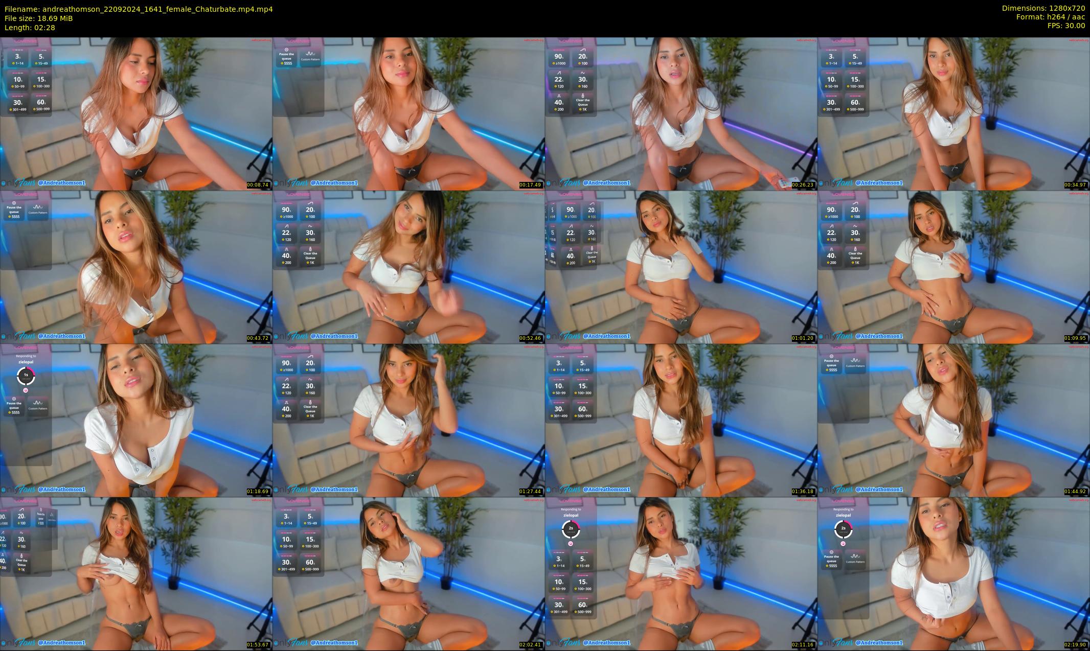 andreathomson — 3 minute Chaturbate female cam show recording, 720p, Sep 22, 2024