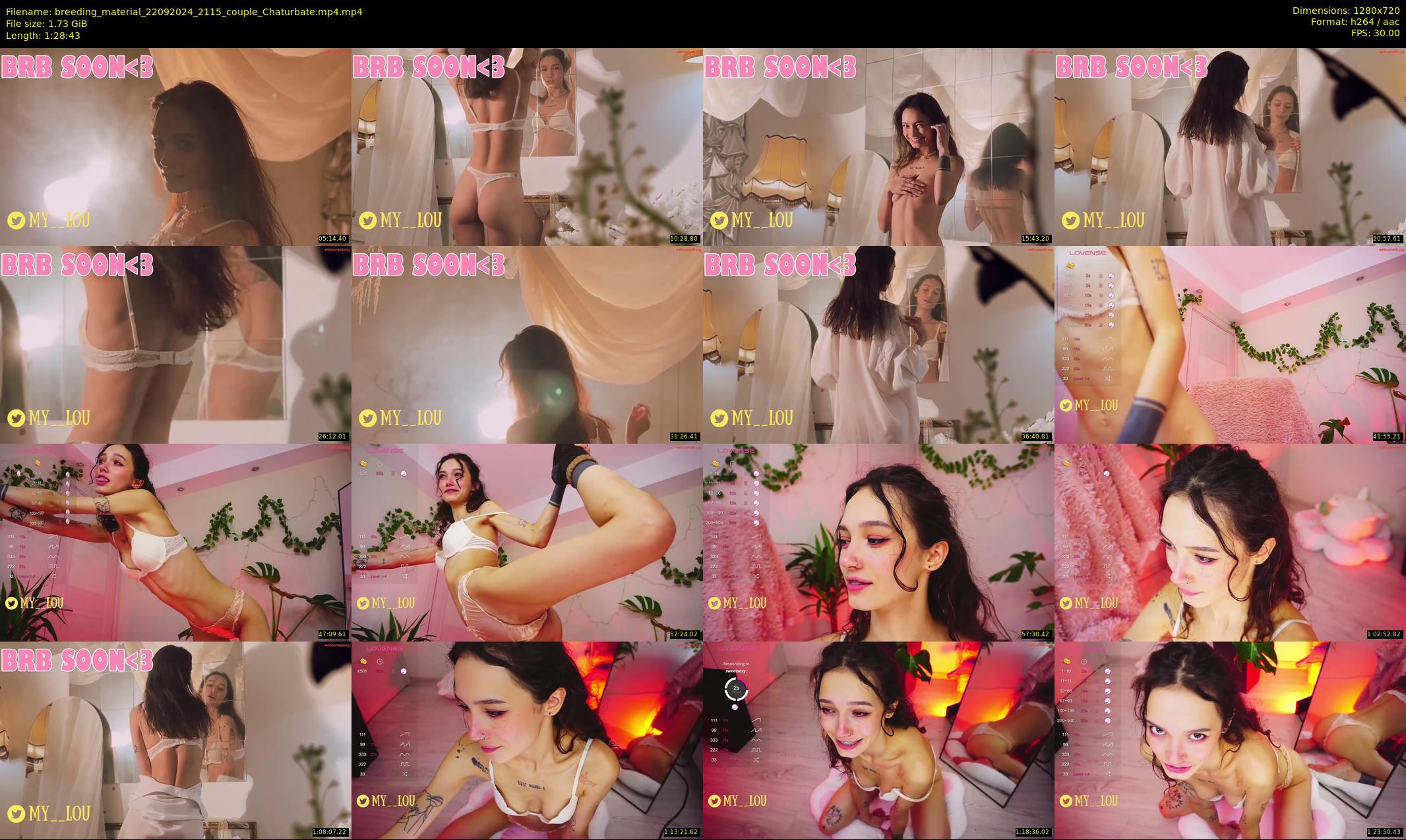 breeding_material — 89 minute Chaturbate female cam show recording, 720p, Sep 22, 2024