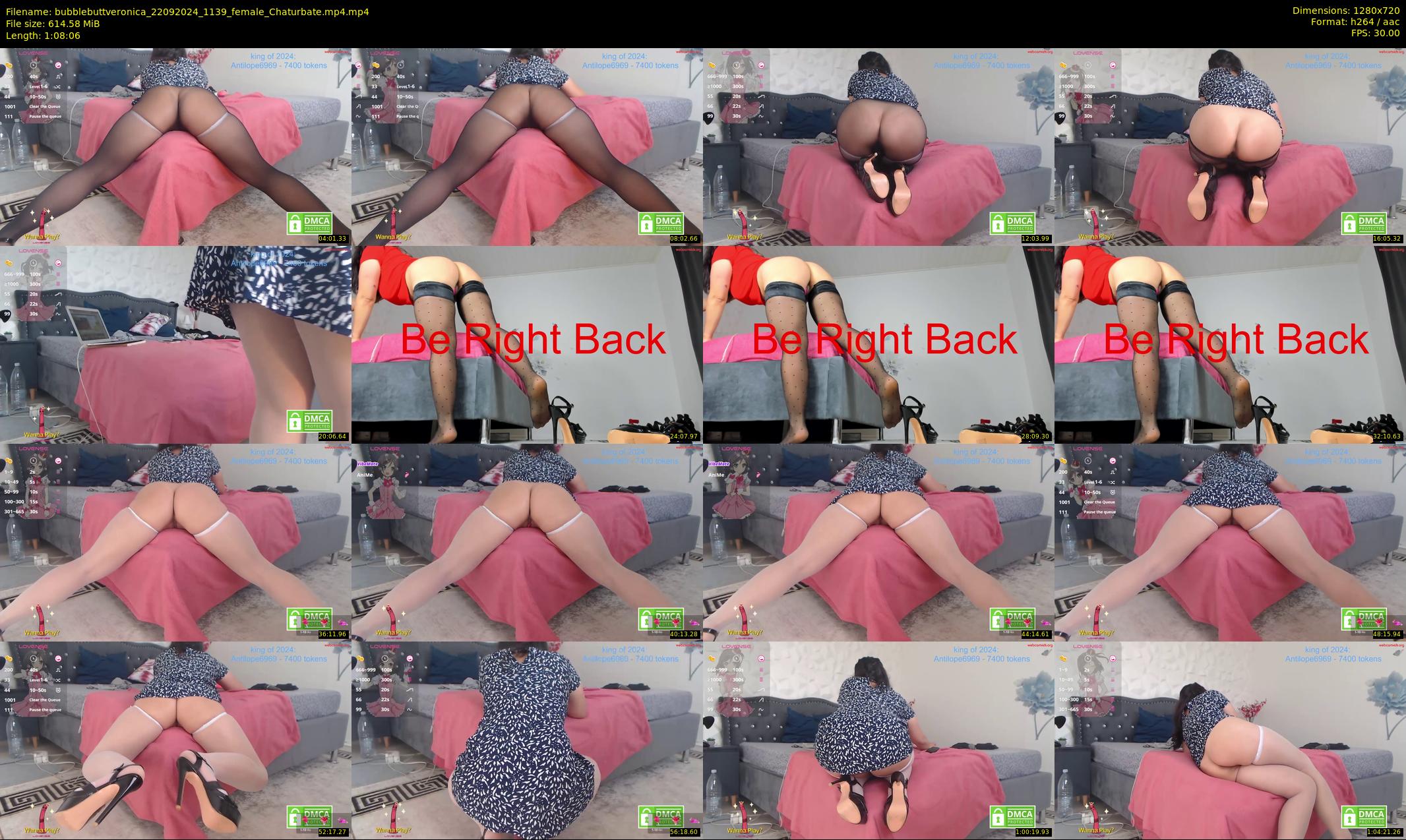 bubblebuttveronica — 69 minute Chaturbate female cam show recording, 720p, Sep 22, 2024