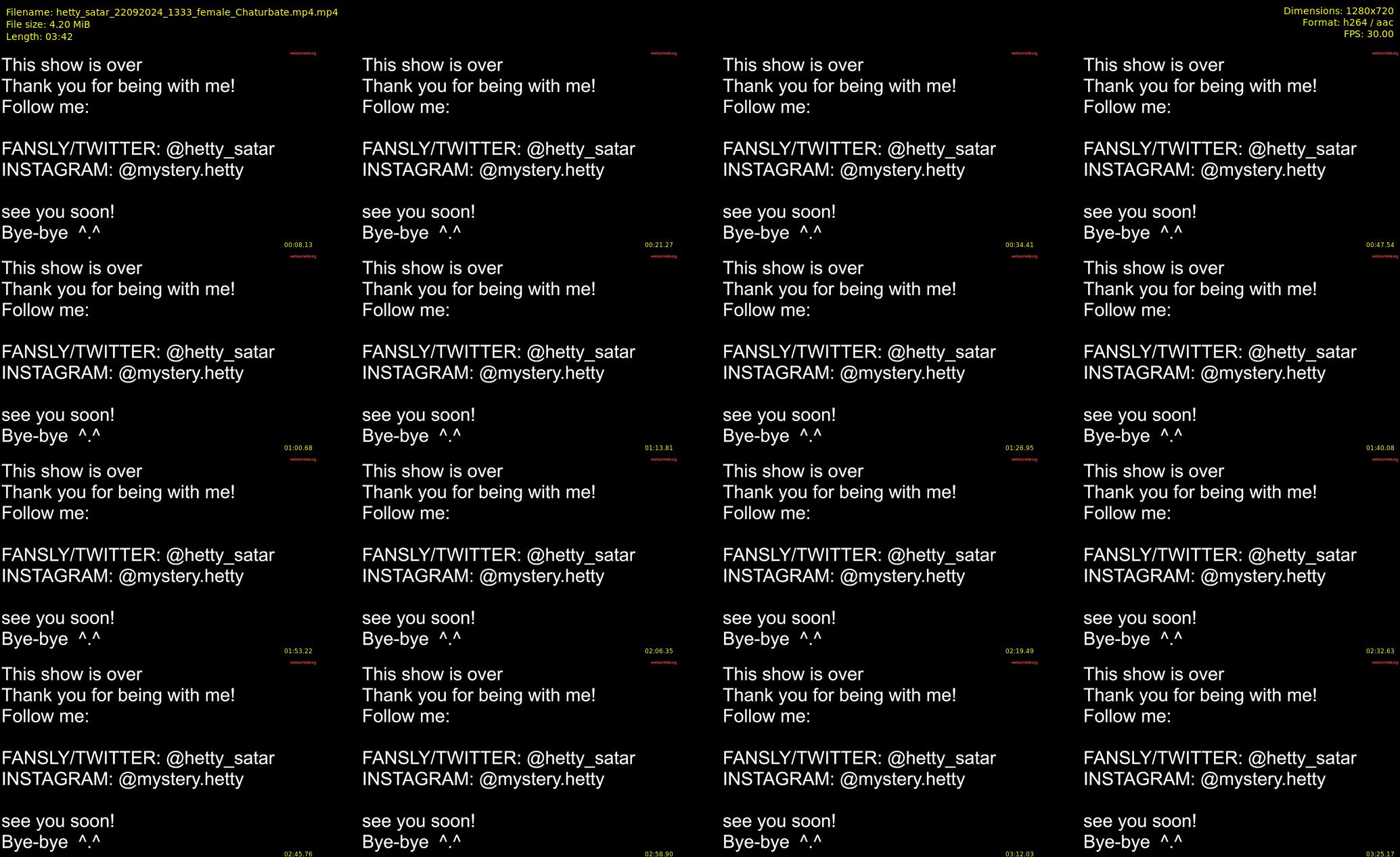 hetty_satar — 4 minute Chaturbate female cam show recording, 720p, Sep 22, 2024