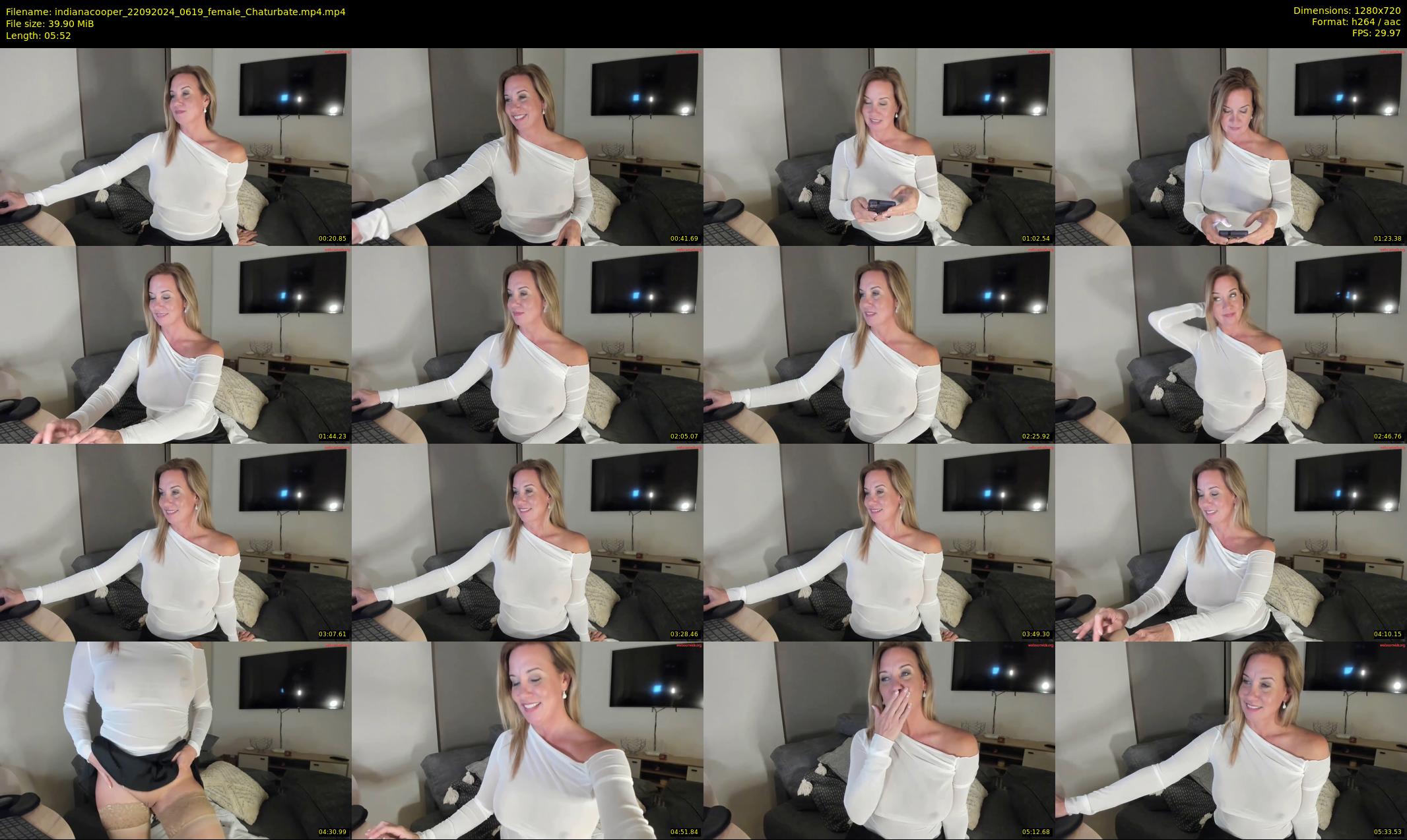 indianacooper — 6 minute Chaturbate female cam show recording, 720p, Sep 22, 2024