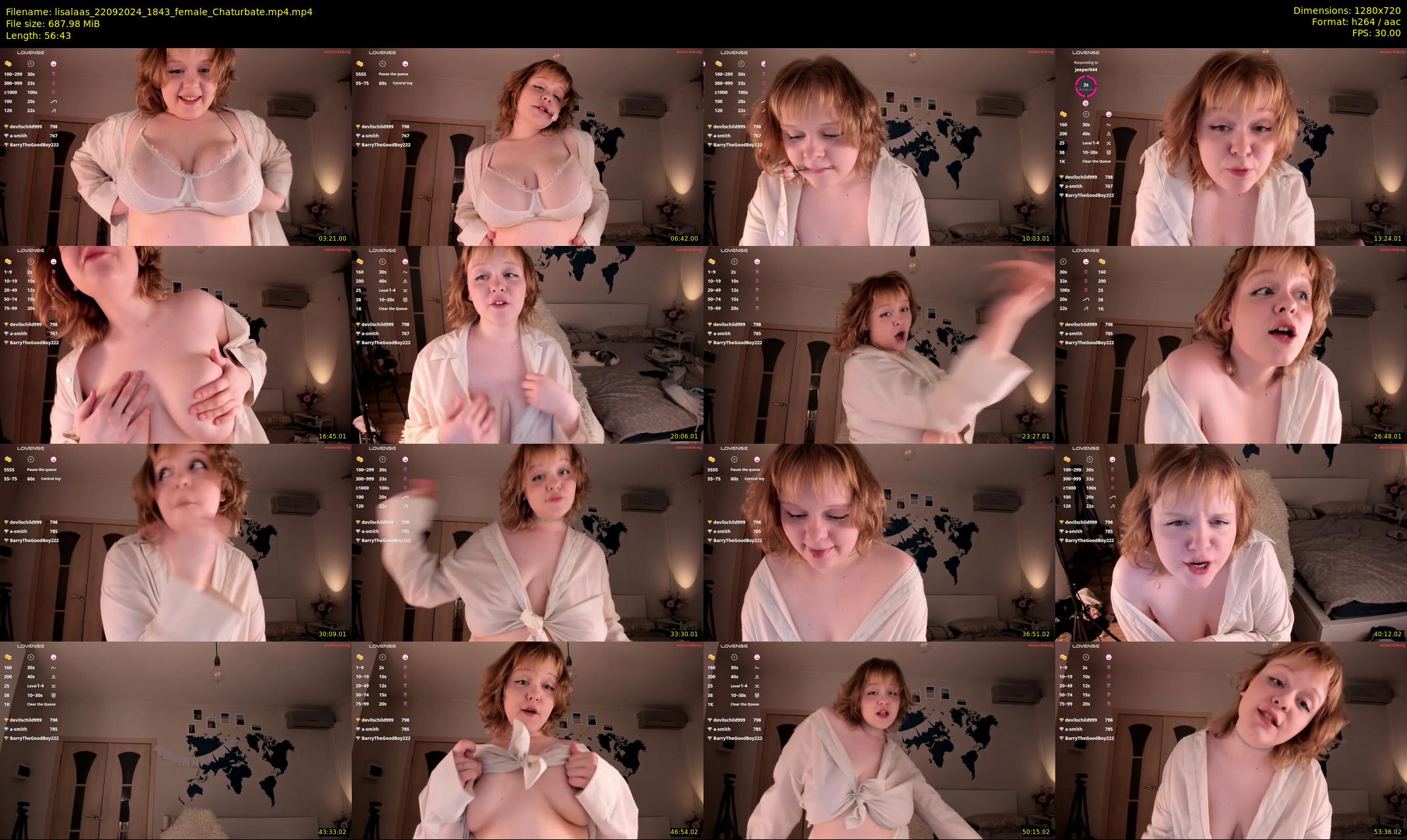 lisalaas — 57 minute Chaturbate female cam show recording, 720p, Sep 22, 2024