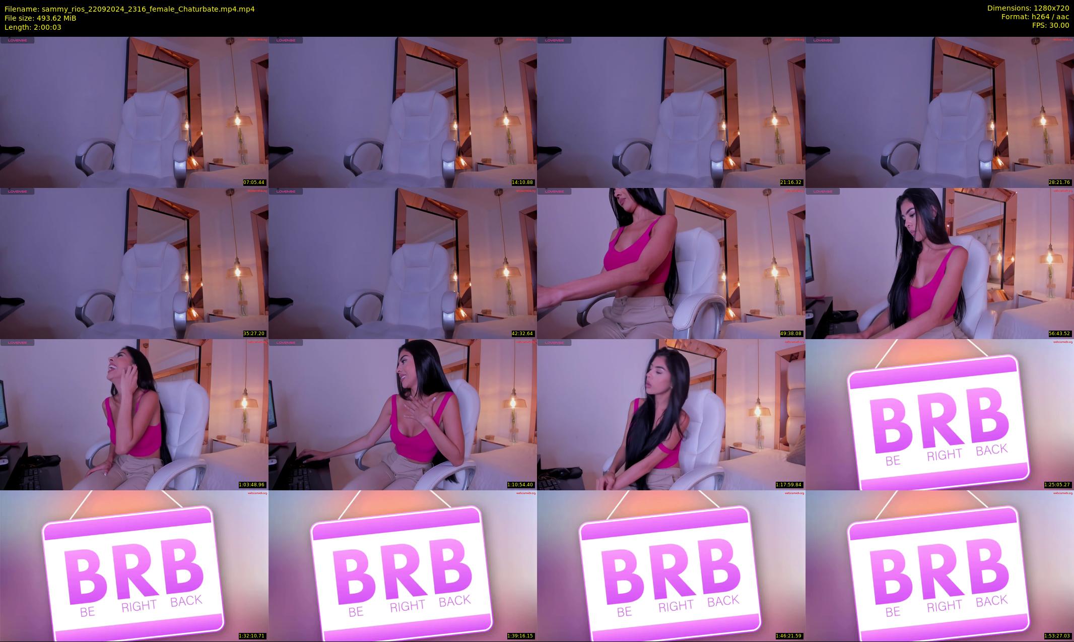 sammy_rios — 121 minute Chaturbate female cam show recording, 720p, Sep 22, 2024